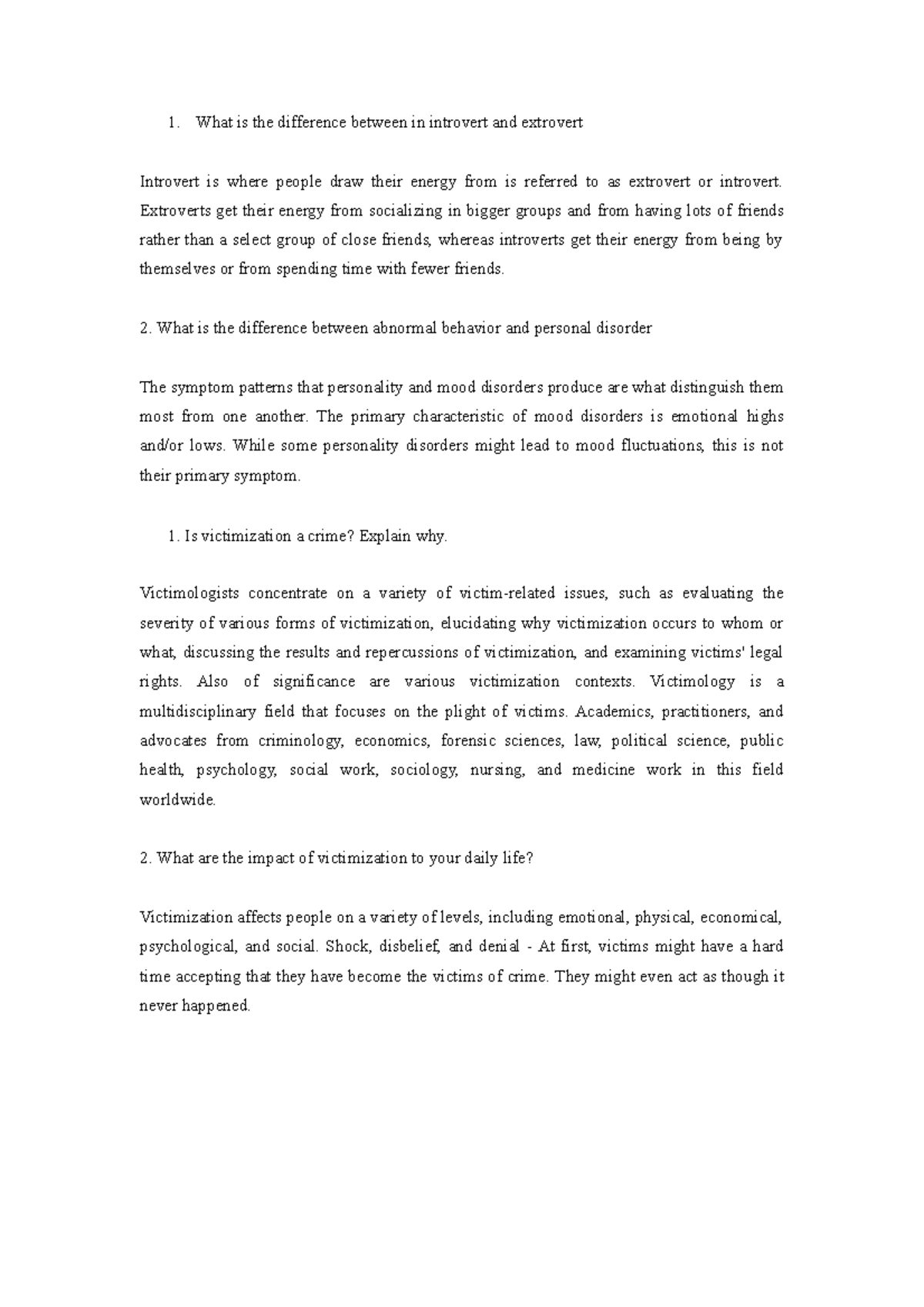 R1-3 - Human Behavior Lecture no. 1=3 - What is the difference between ...