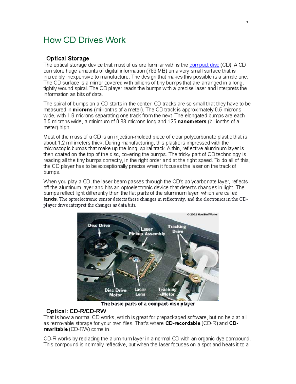 8 Cdrom Drives How CD Drives Work Optical Storage The optical