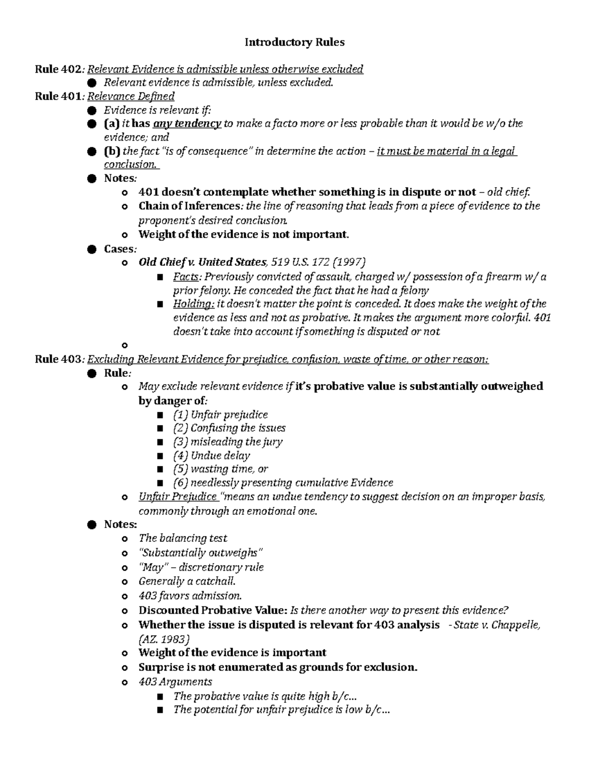 Evidence Course Outline - Studocu