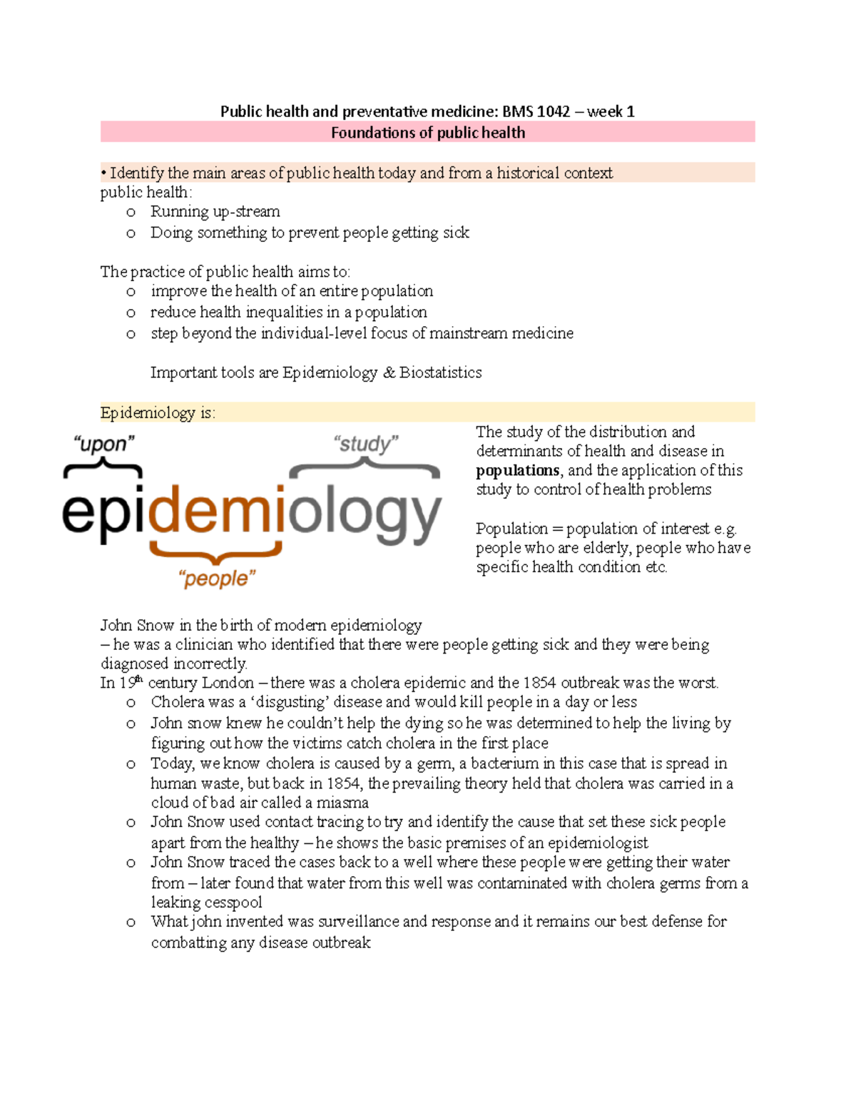 Prev med week 14 content Public health and preventative medicine