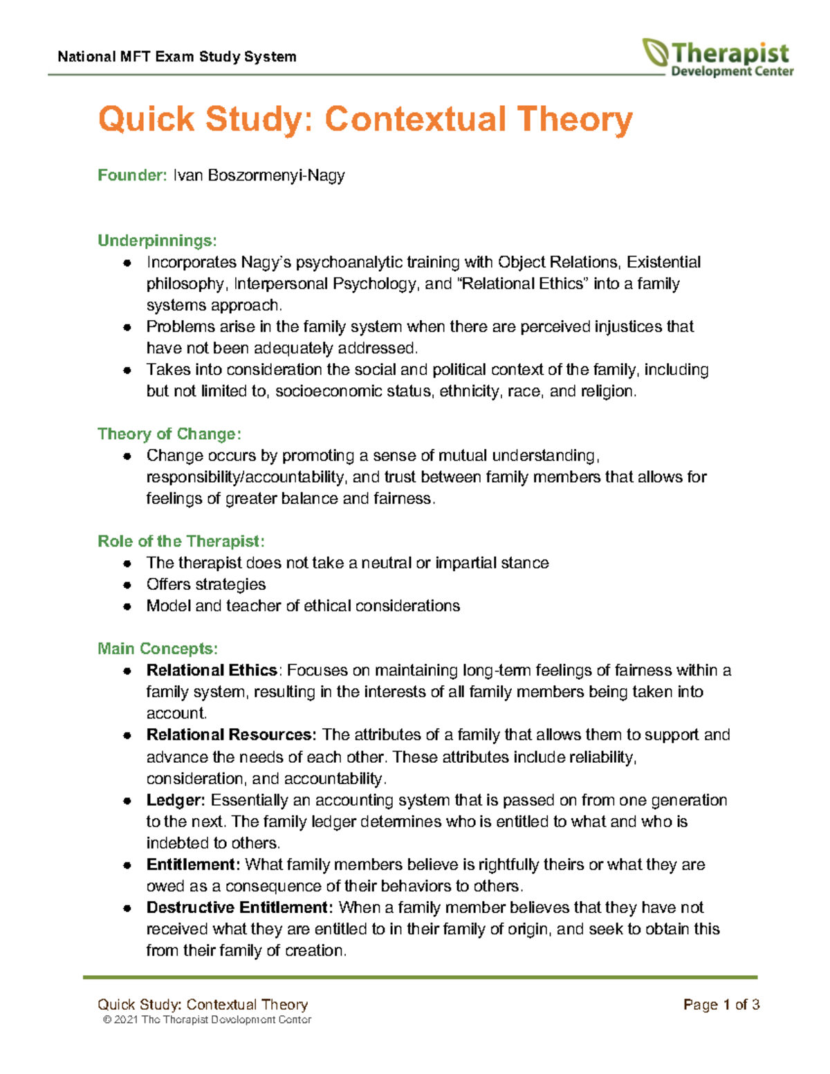 Contextual+Therapy+2021 - Quick Study: Contextual Theory Page 1 of 3 ...