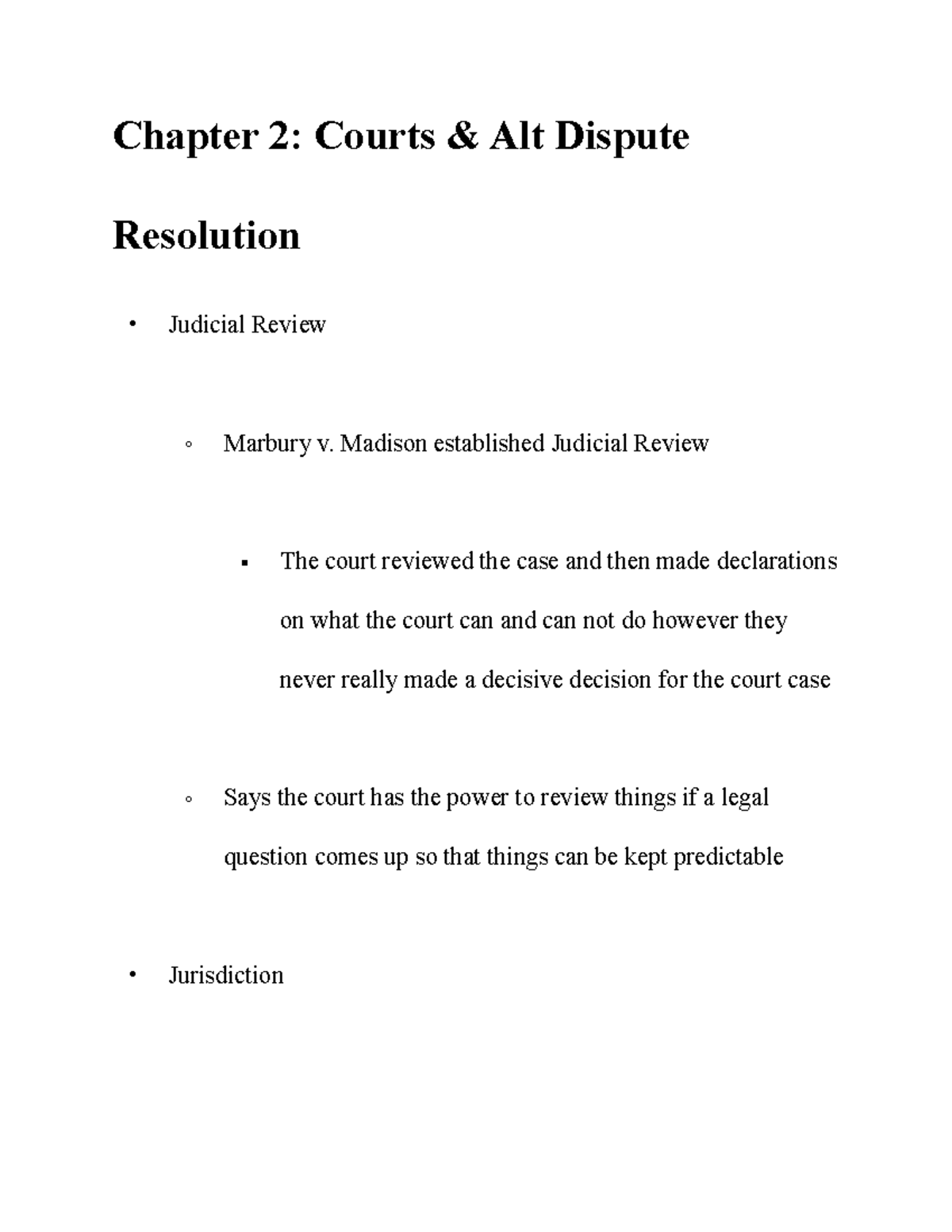 Chapter 2 bus law - courts and alternative dispute resolution - Chapter ...
