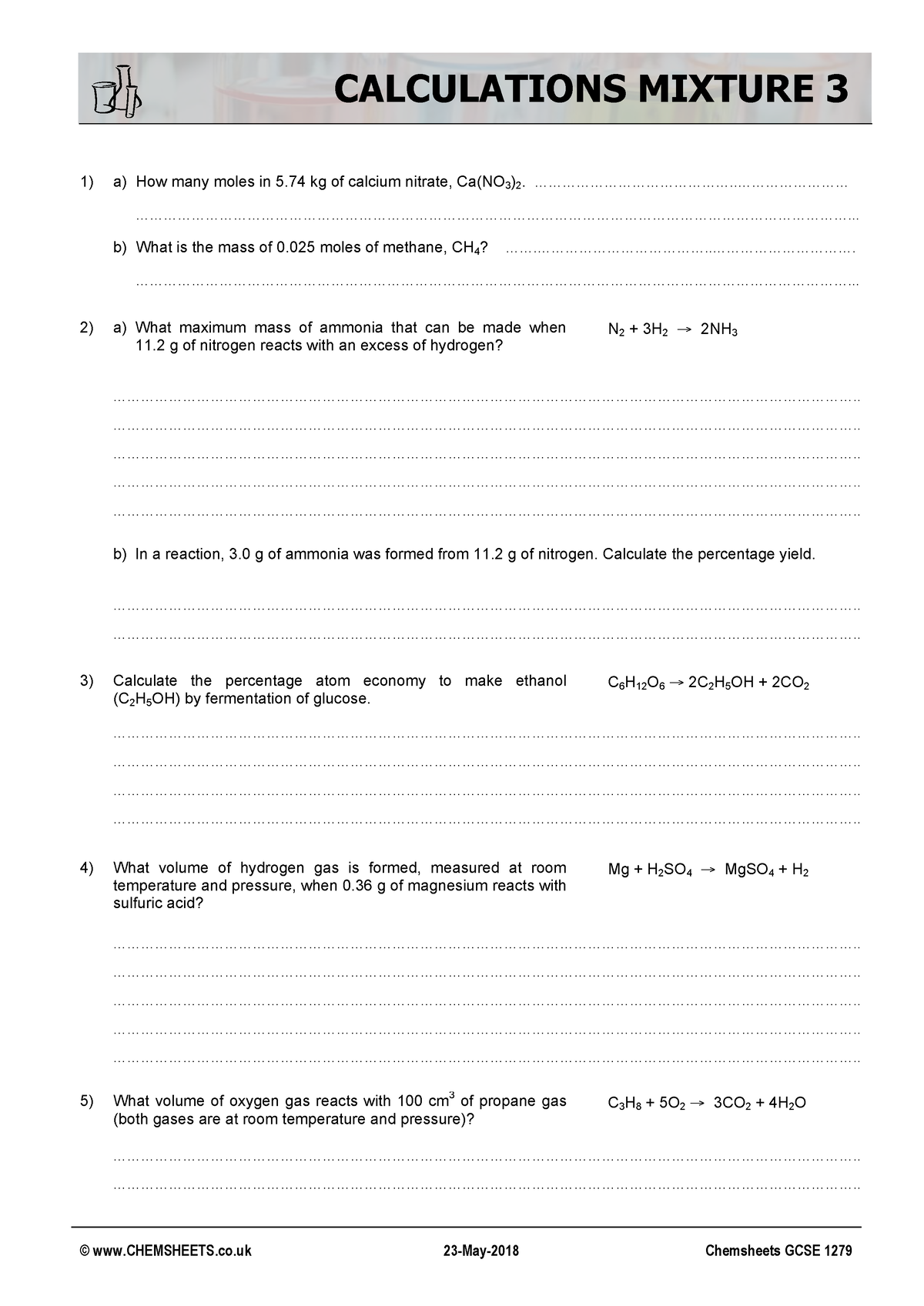 Chemsheets-GCSE-1279-Calculations-mixture-3 - © CHEMSHEETS.co 23 - May ...