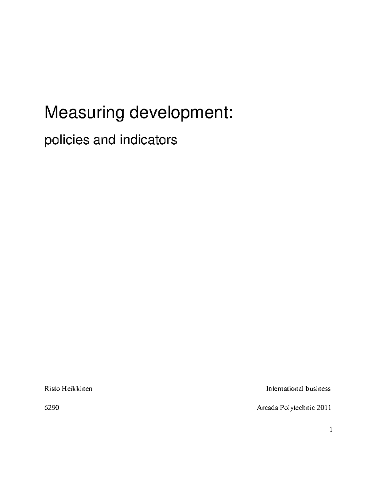 Measuring development ( regional planning ) 6th semester 3rd year ...