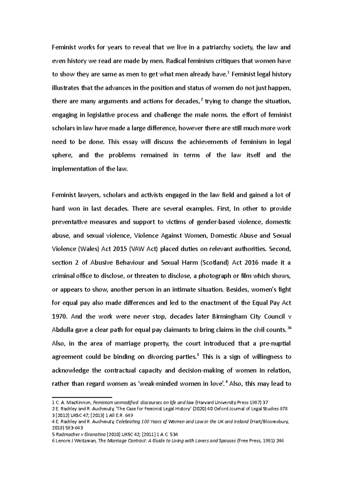 Essay Feminist works for years to reveal that we live in a patriarchy