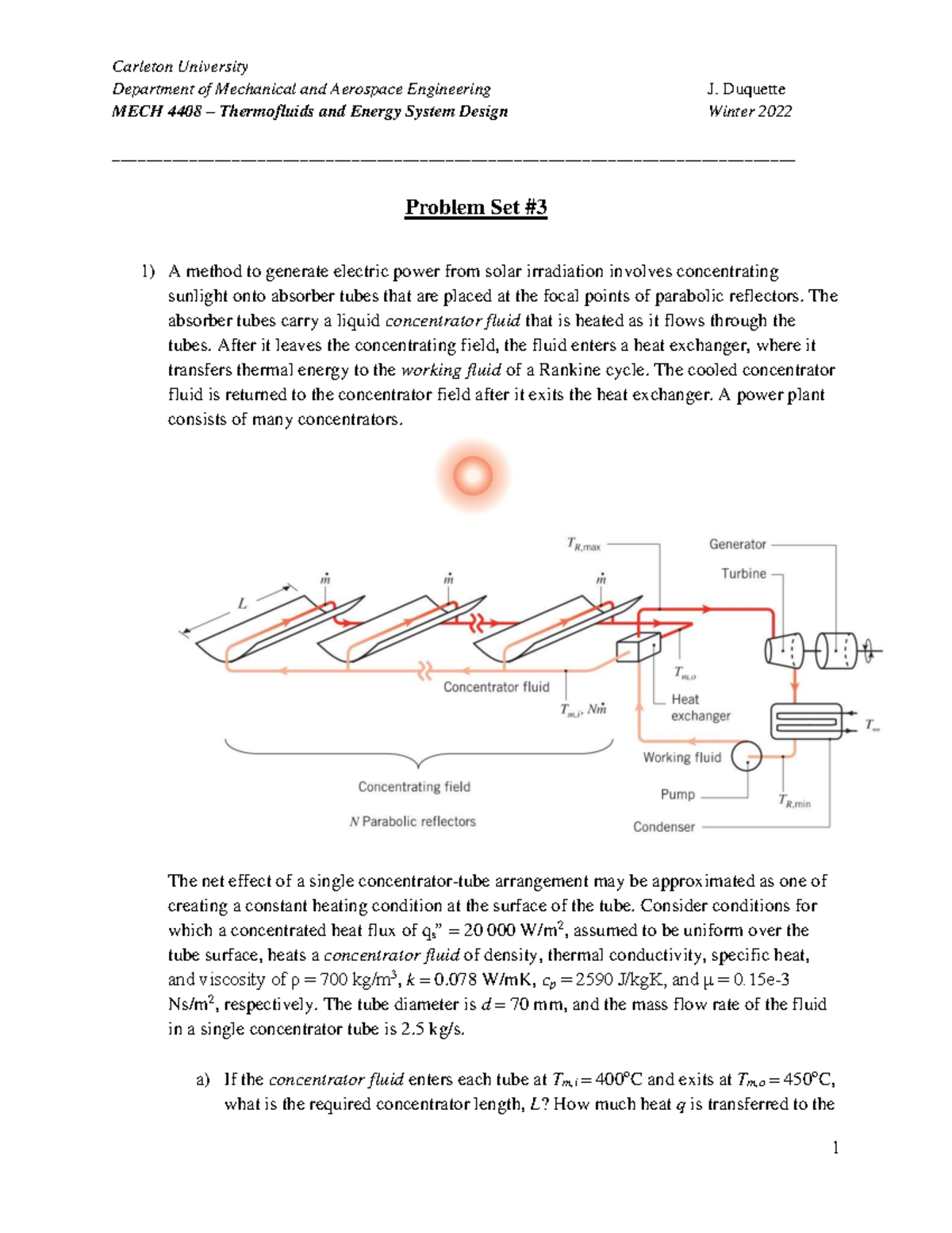 Problem set 3 Department of Mechanical and Aerospace Engineering J