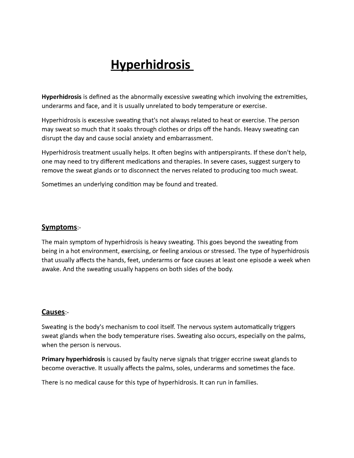 Hyperhidrosis 5 - Hyperhidrosis Hyperhidrosis Is Defined As The ...