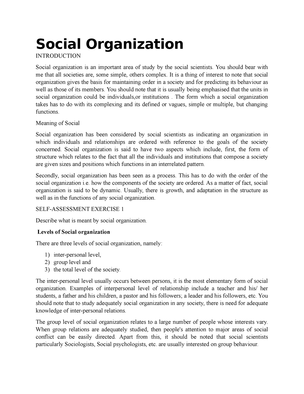 lecture-note-on-social-organization-social-organization-introduction