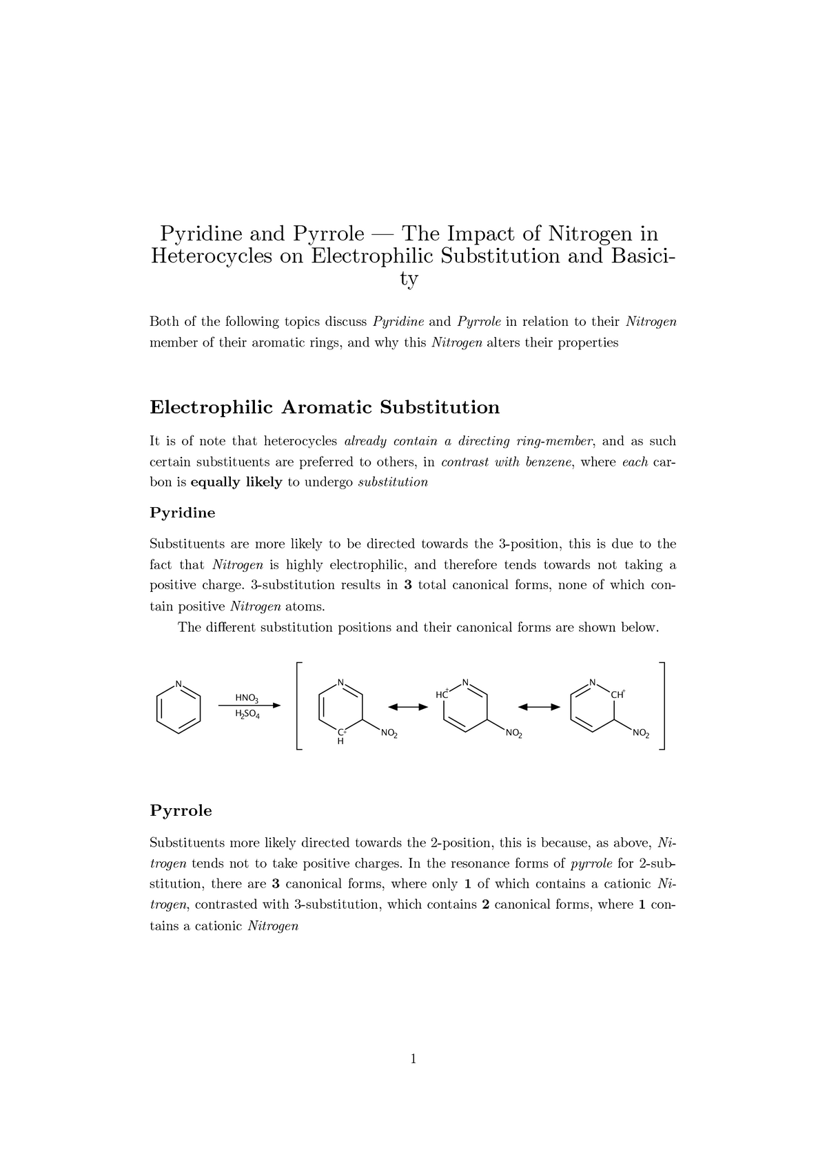 Pyridine And Pyrrole — The Impact Of Nitrogen In Heterocycles On