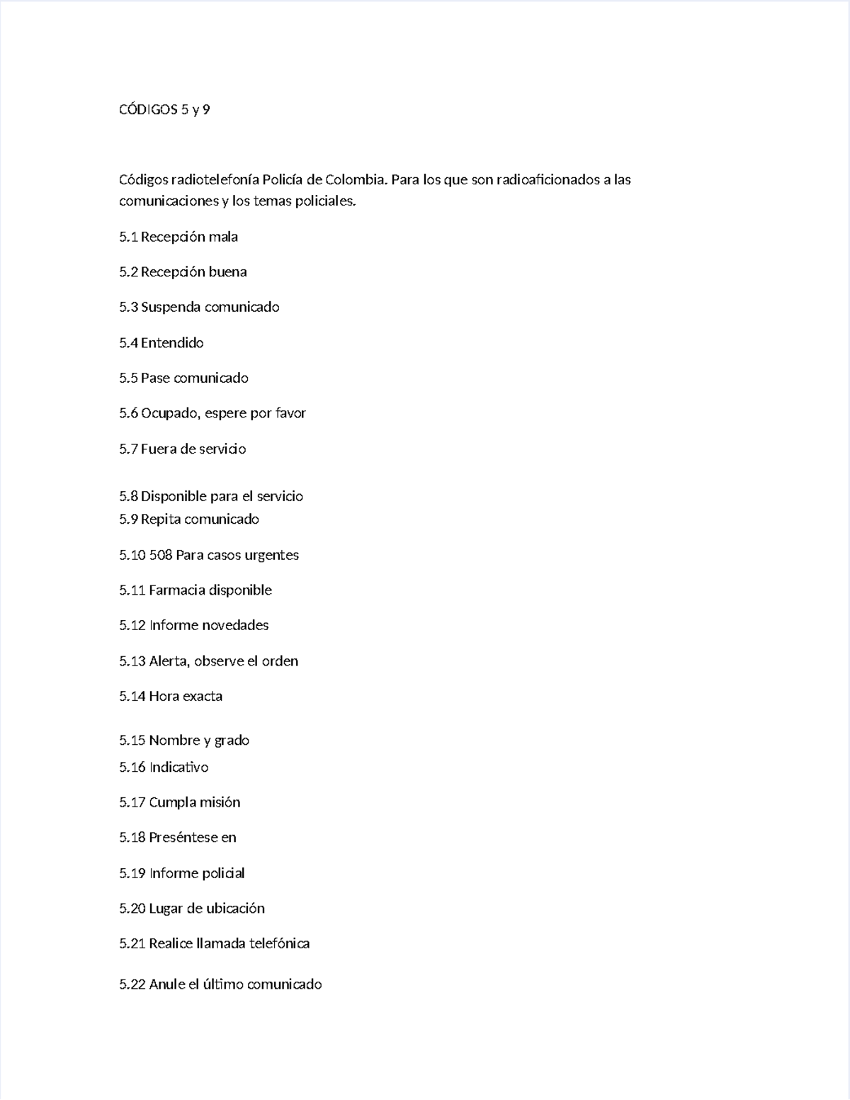 Pdf-codigos-5-y-9 compress - CÓDIGOS 5 y 9 Códigos radiotelefonía ...