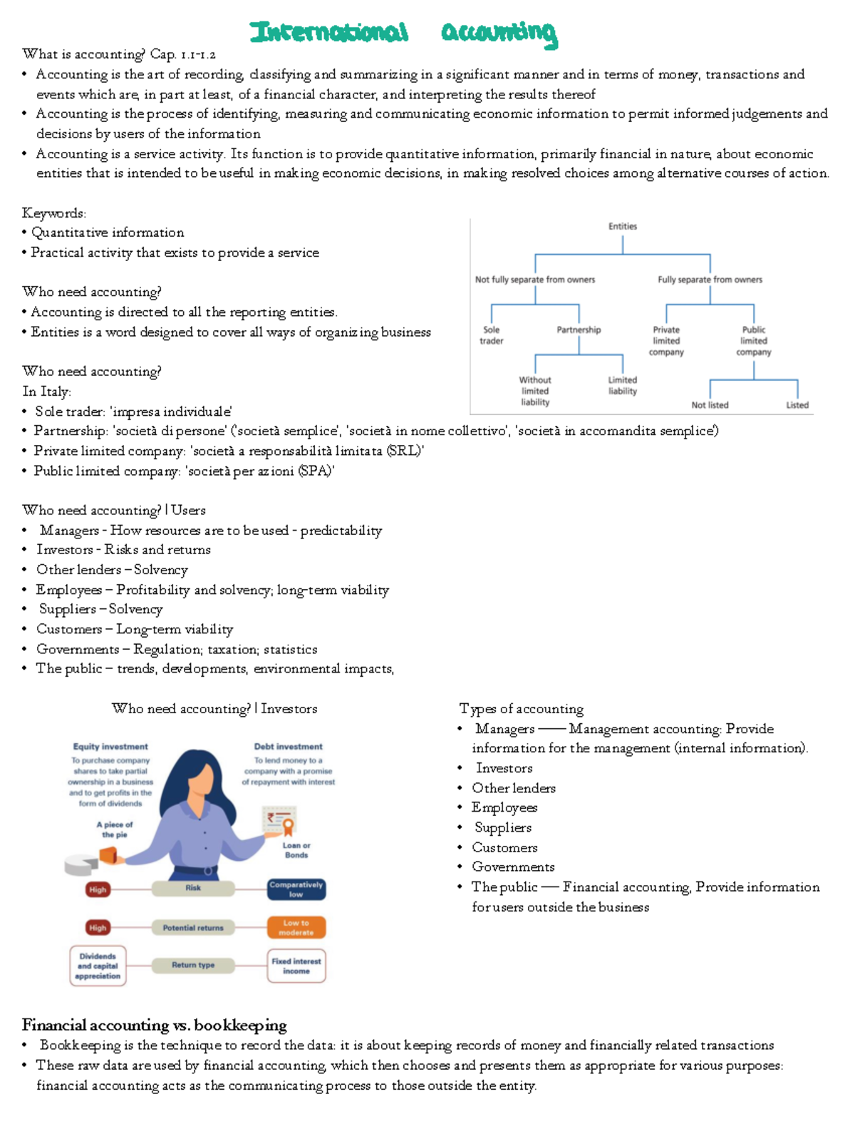 International Accounting - What is accounting? Cap. 1-1. Accounting is ...