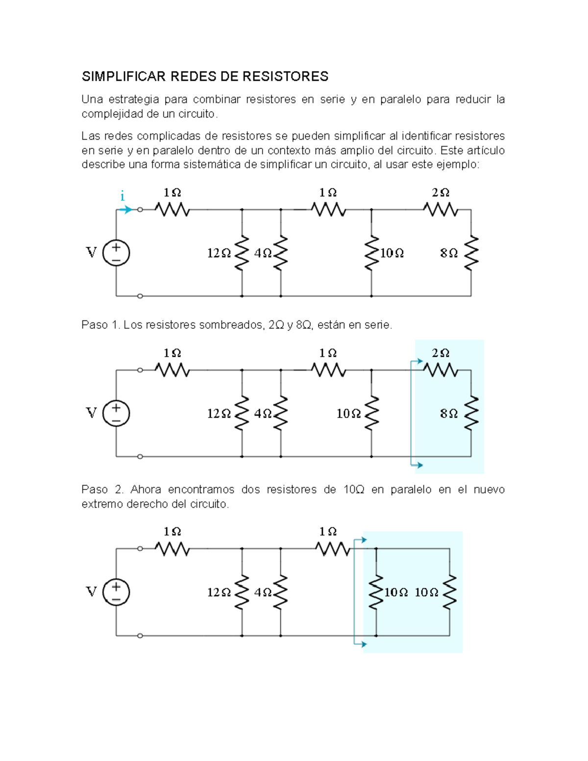 Simplificacion DE Circuitos Electricos - SIMPLIFICAR REDES DE ...