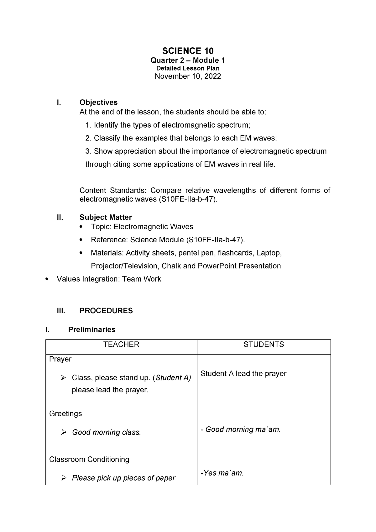 7es Detailed-Lesson-Plan Final 1-1-1 - SCIENCE 10 Quarter 2 – Module 1 ...