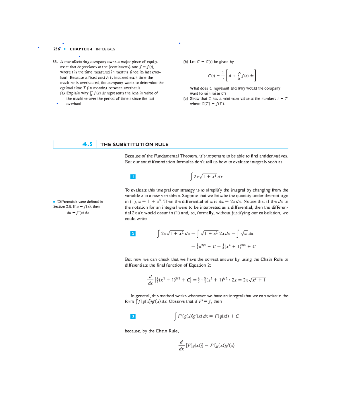 Math work ch - math work - THE SUBSTITUTION RULE Because of the ...