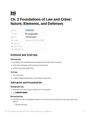 Ch 1 - Fundamental of criminal justice - Ch. 1 Fundamental of Criminal ...