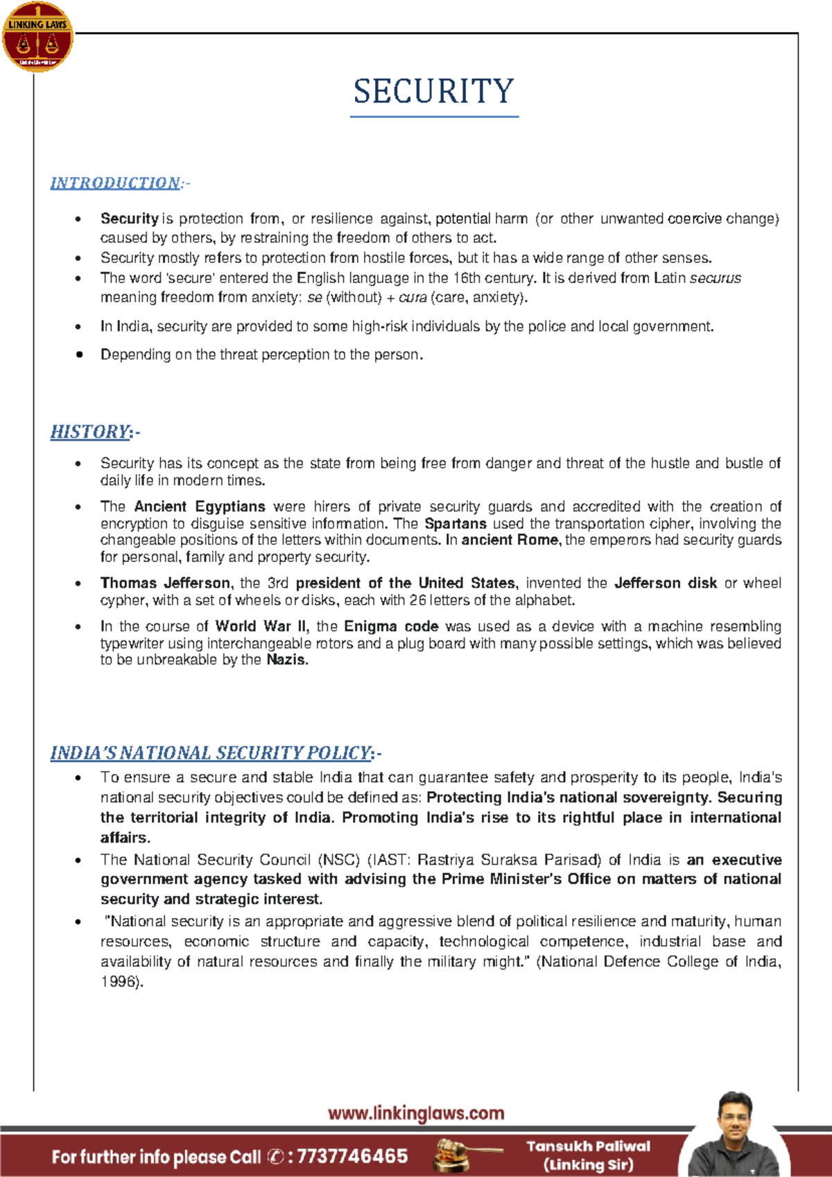 Security - Yes - SECURITY ####### INTRODUCTION :- Security is ...