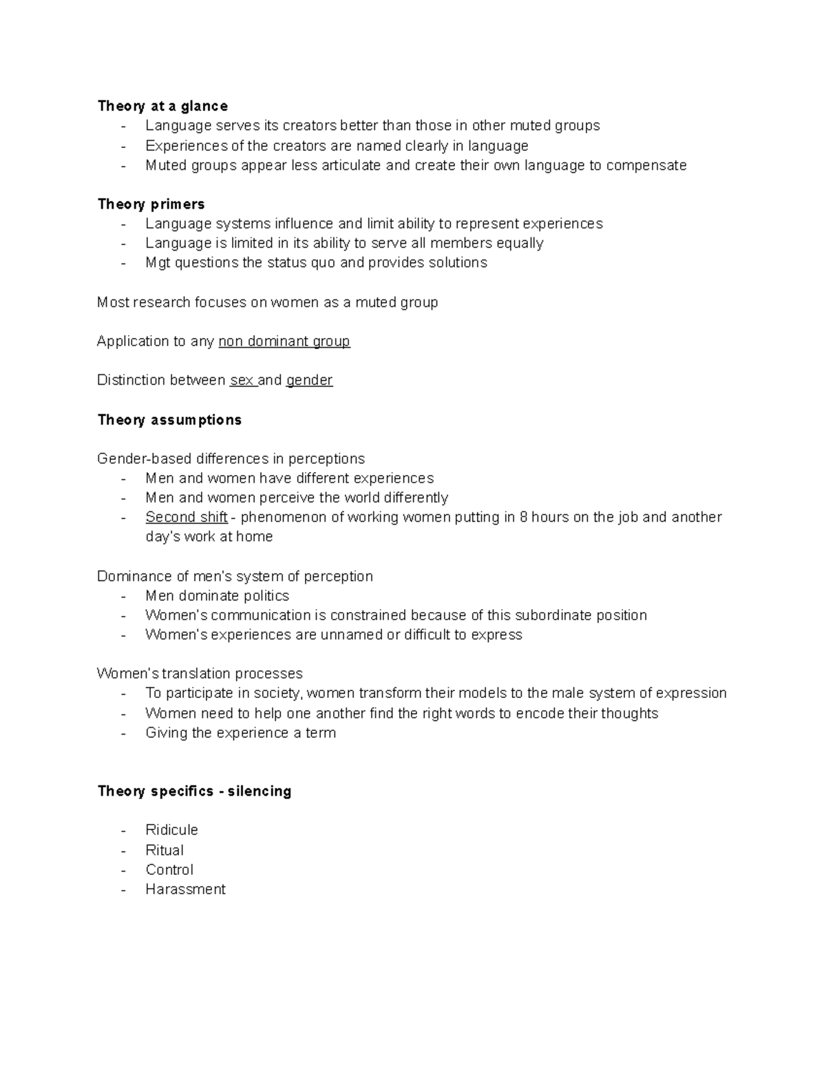 Muted Group Theory Theory at a glance Language serves its creators