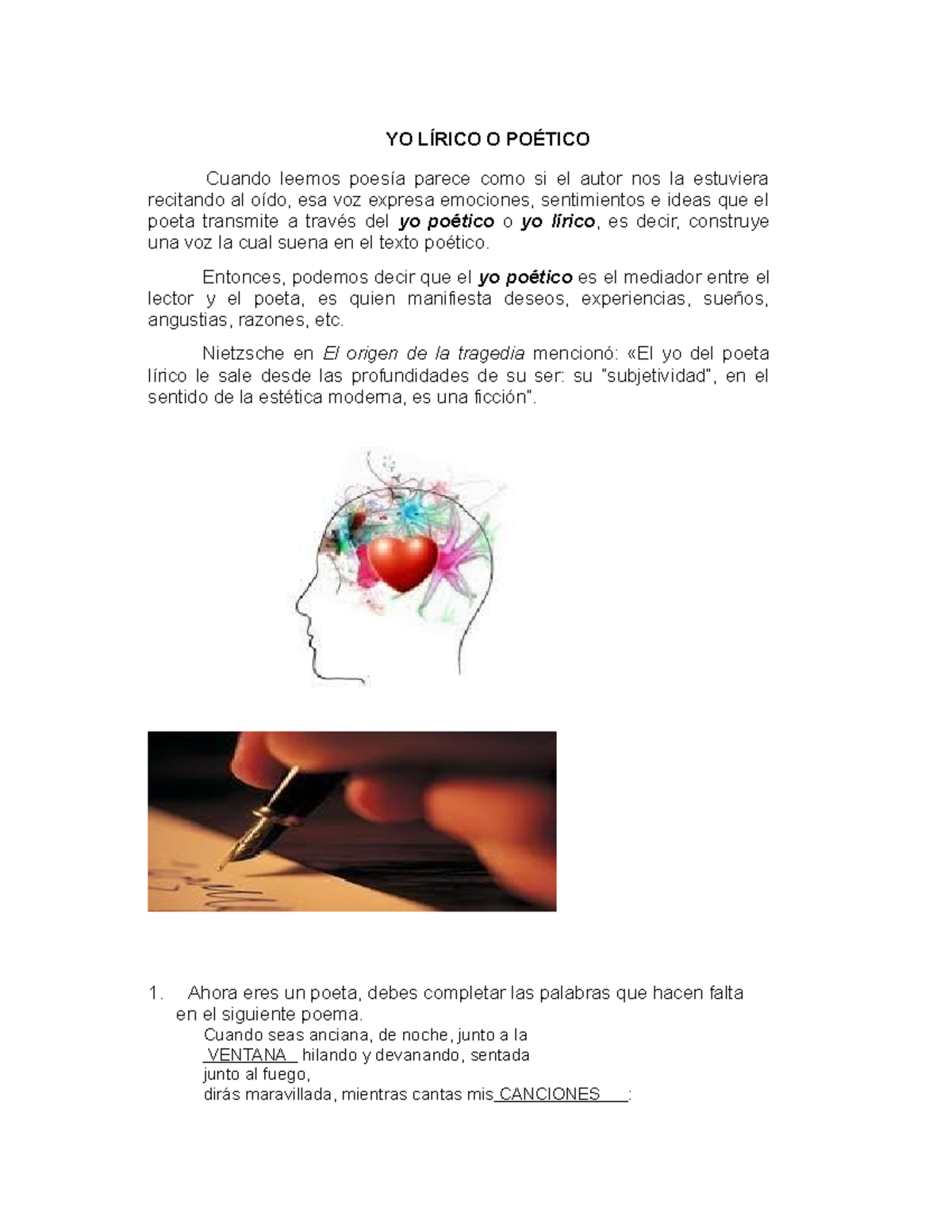 poemas de clase con ejemplos claros c YO LÍRICO O POÉTICO Cuando