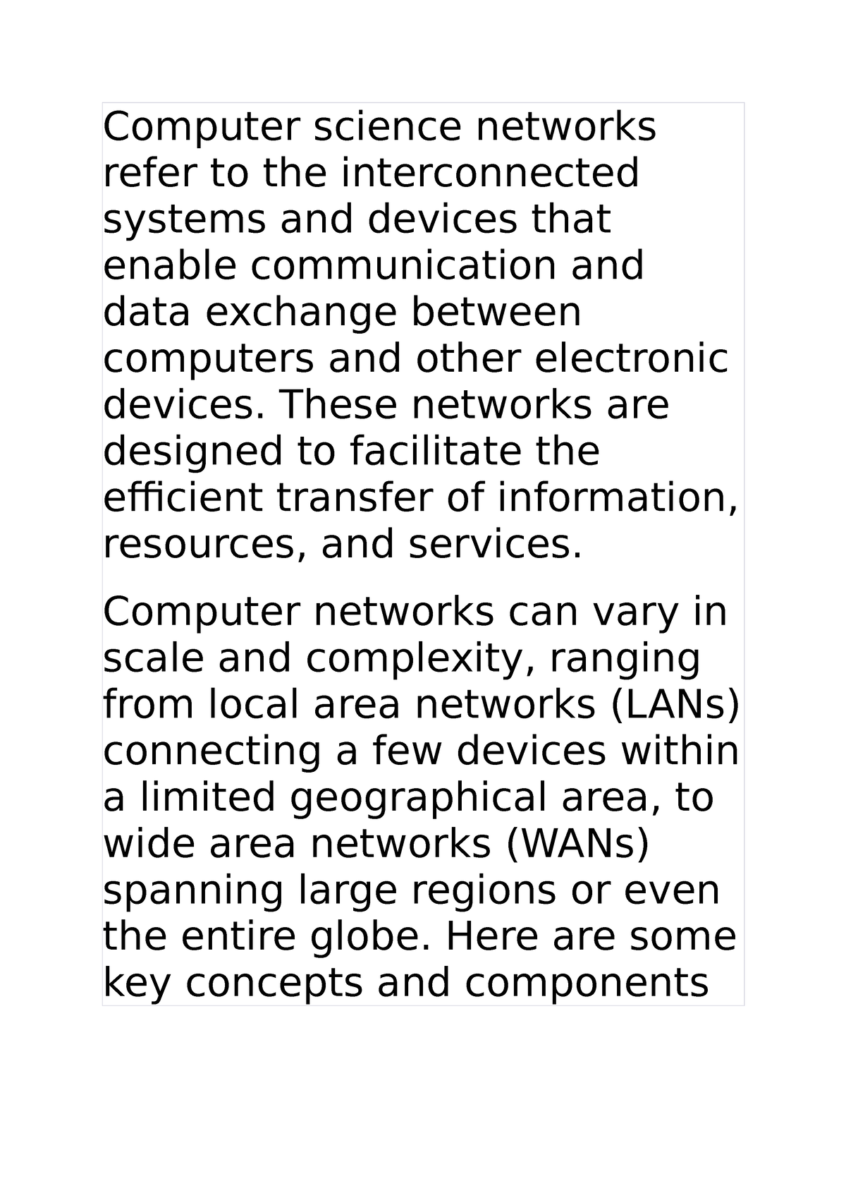 what is computer network essay