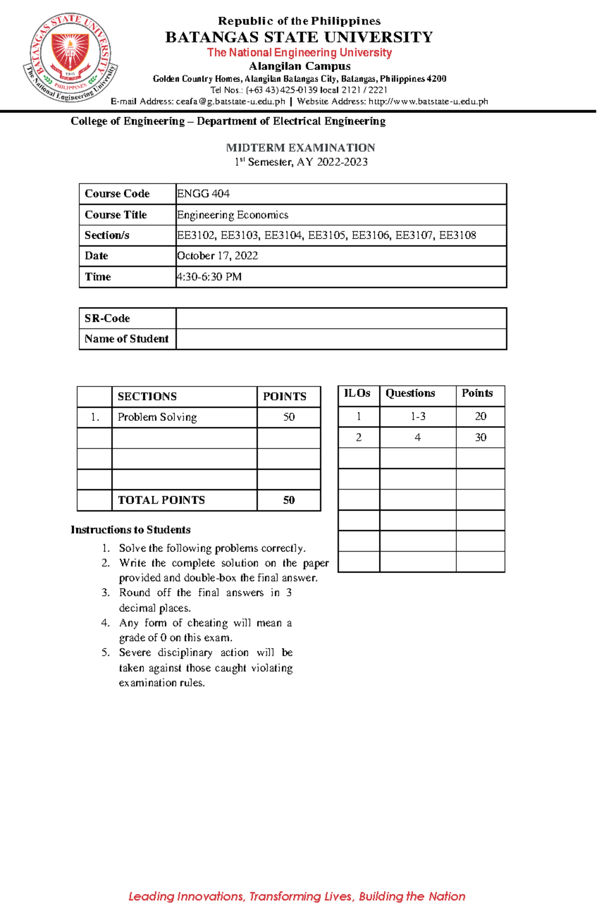 Midterm - sl;flls;lm;w - Republic of the Philippines BATANGAS STATE ...