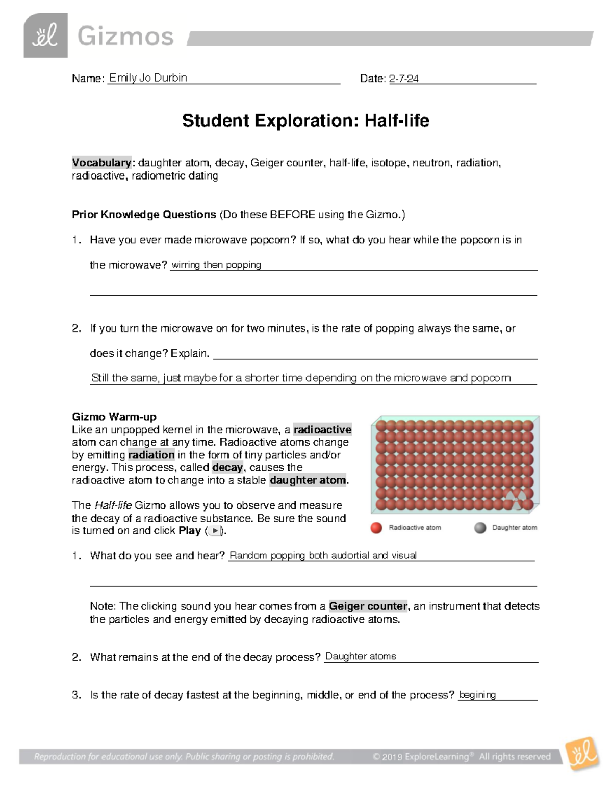 Half-life SE - answers - Name ...