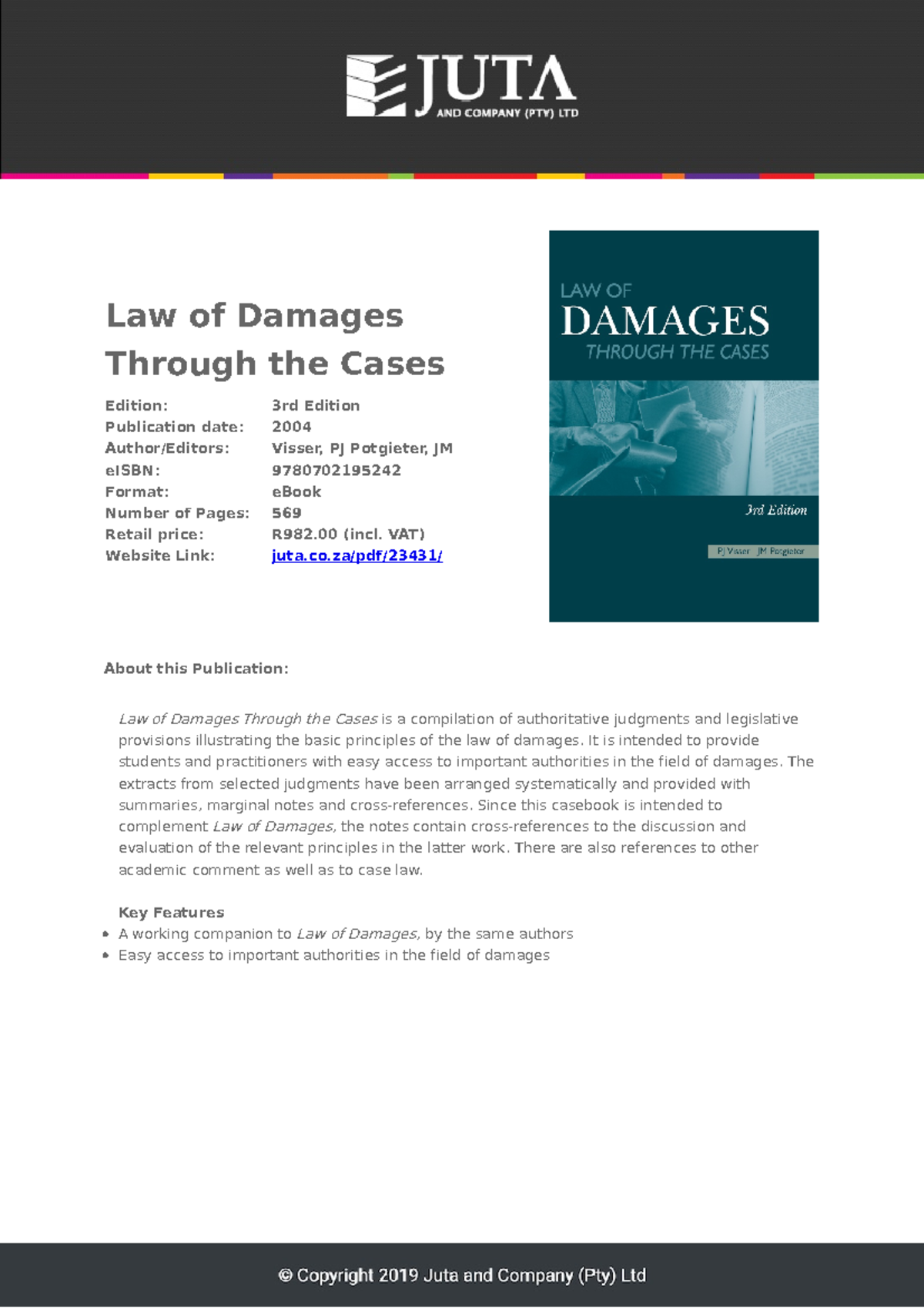 Pdf - Notes - Law Of Damages Through The Cases Edition: 3rd Edition ...