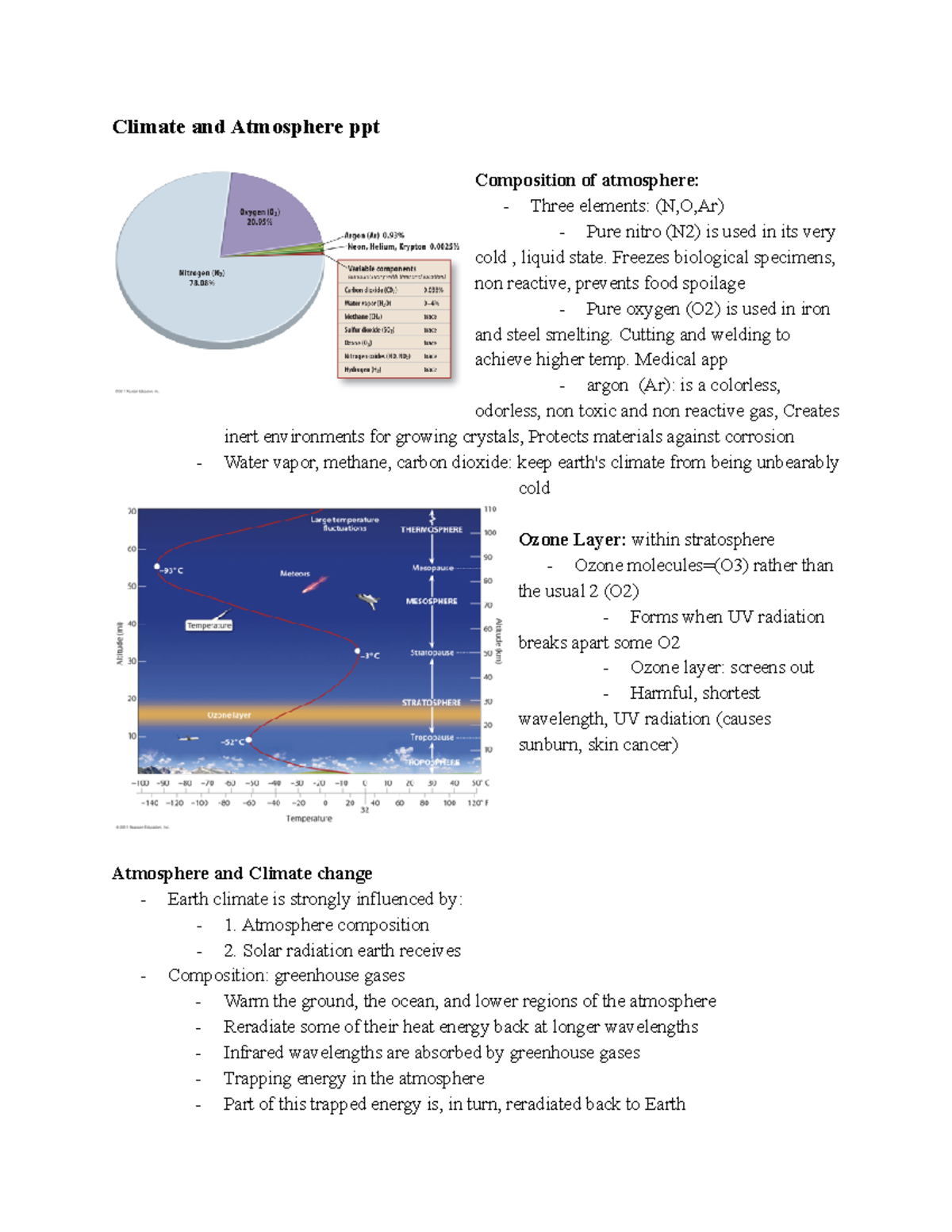 Geology final exam review - Climate and Atmosphere ppt Composition of ...