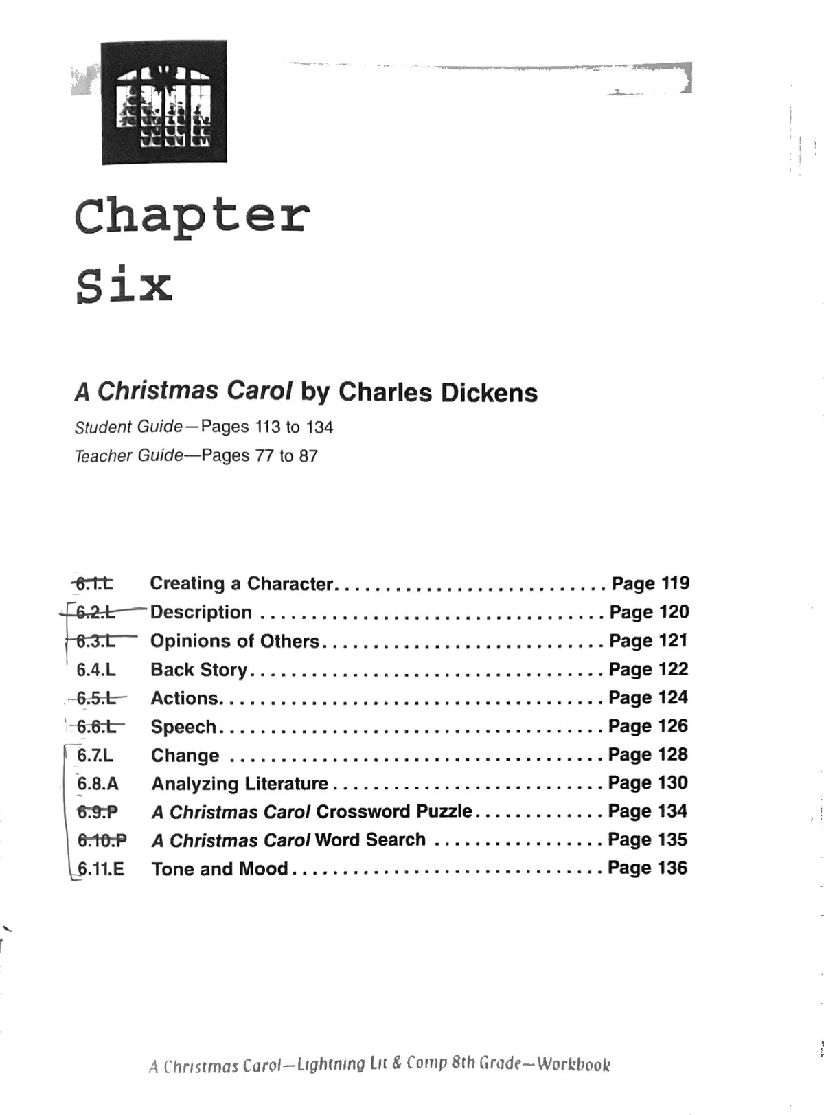 Literature Chapter 3 - Notes - C H A P T E R S I X A C H R I S T M A S ...