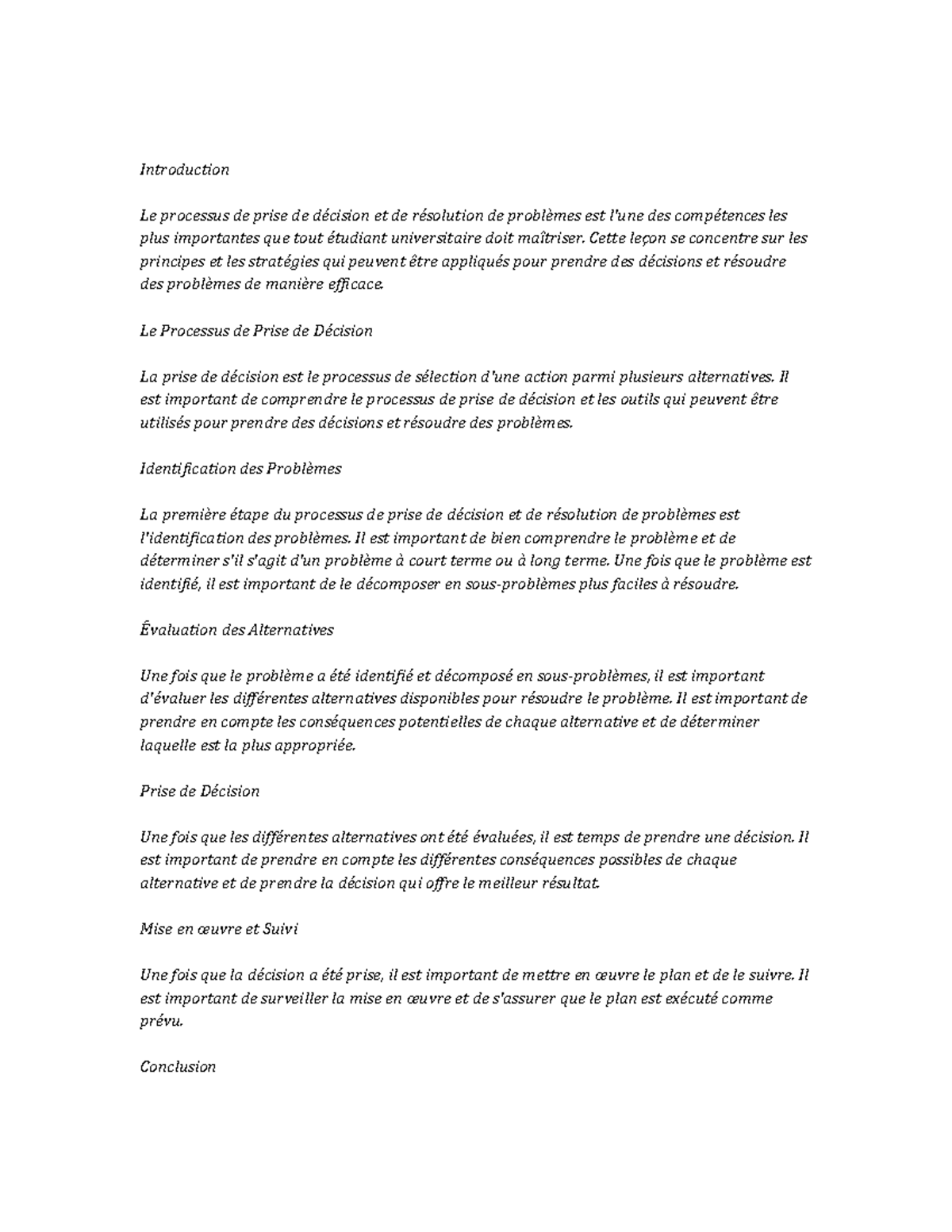 Decision Making and Problem Solving note study - Introduction Le ...