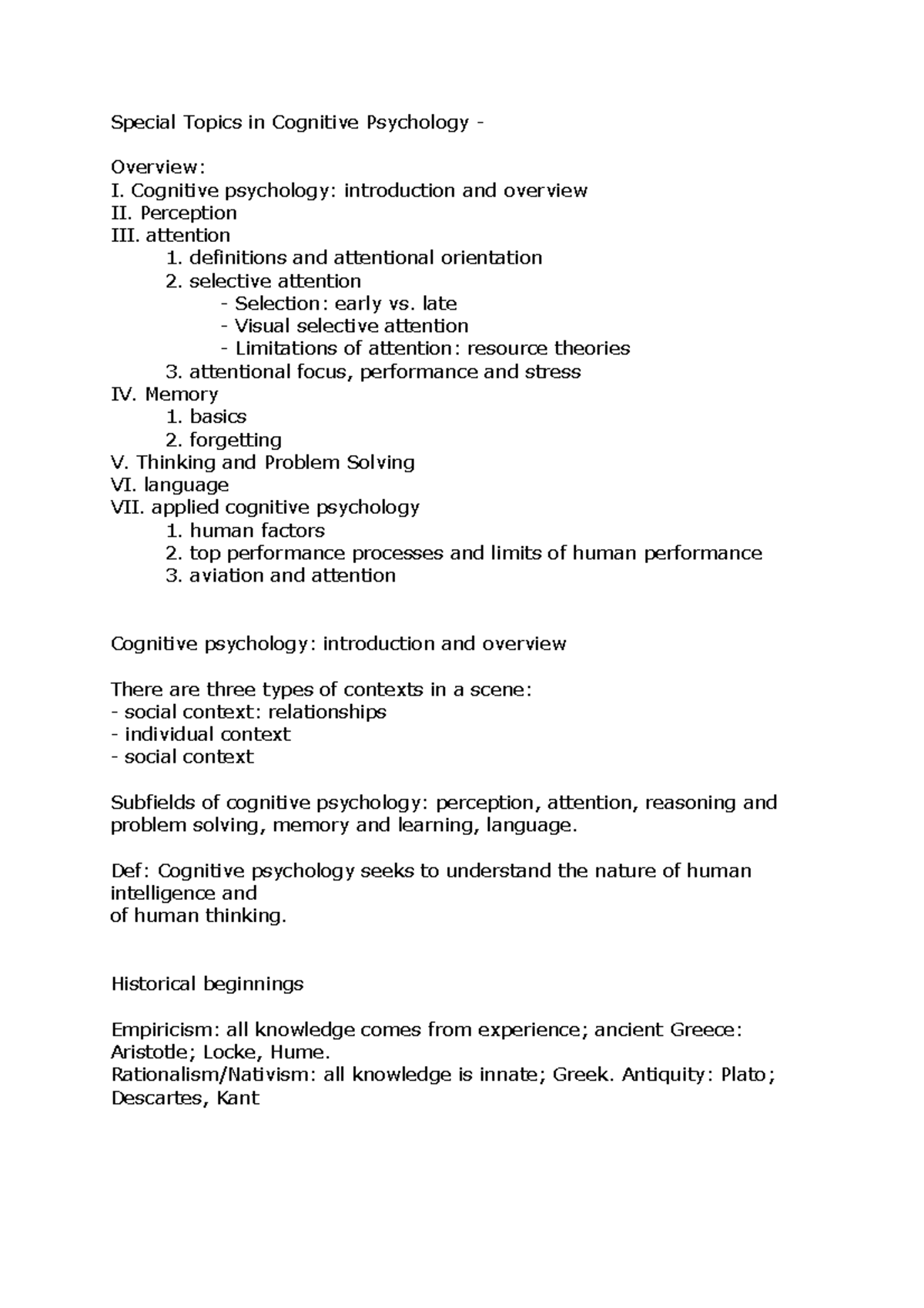 dissertation topics in cognitive psychology