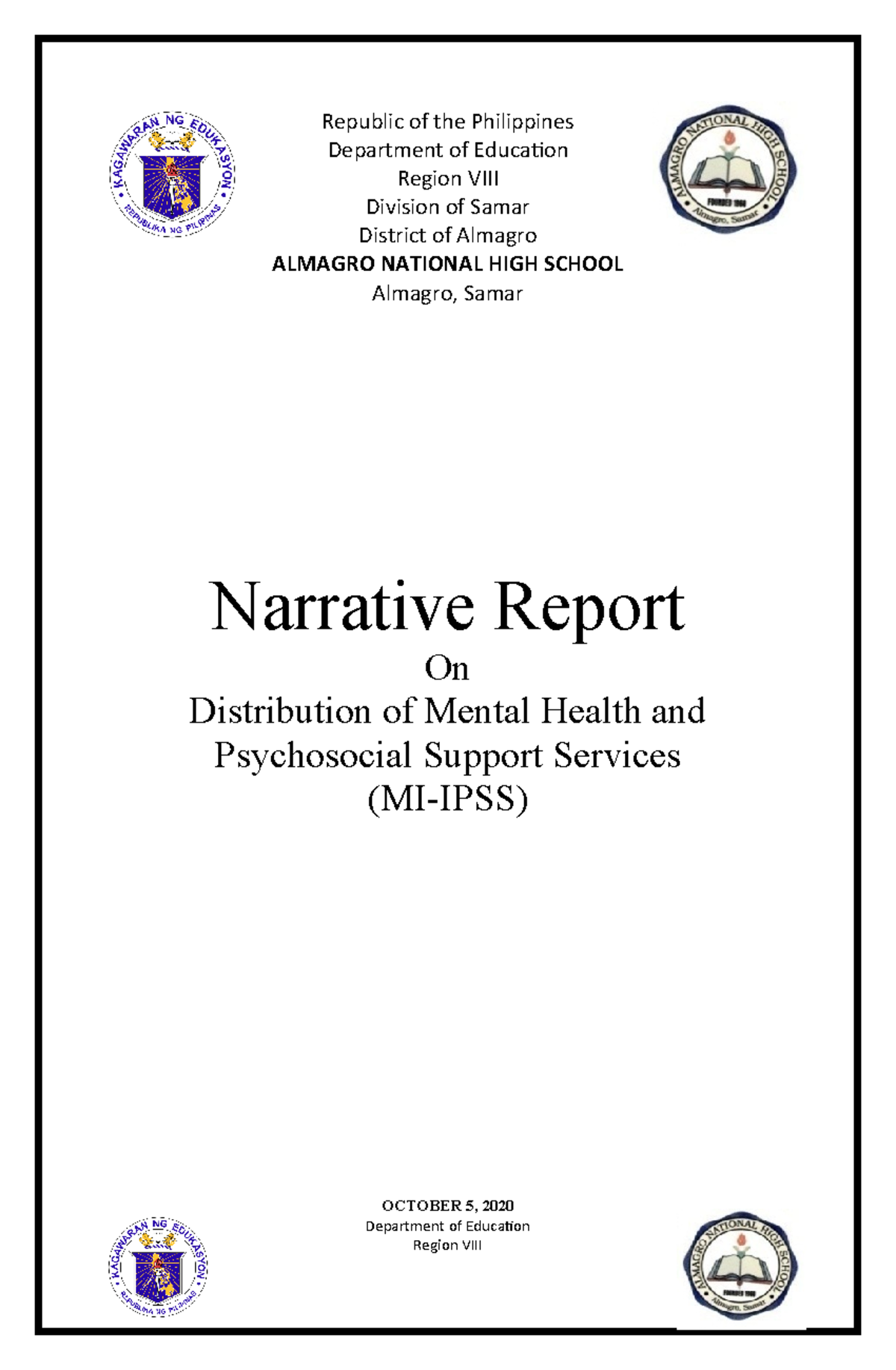 Pfa narrative report - Republic of the Philippines Department of ...