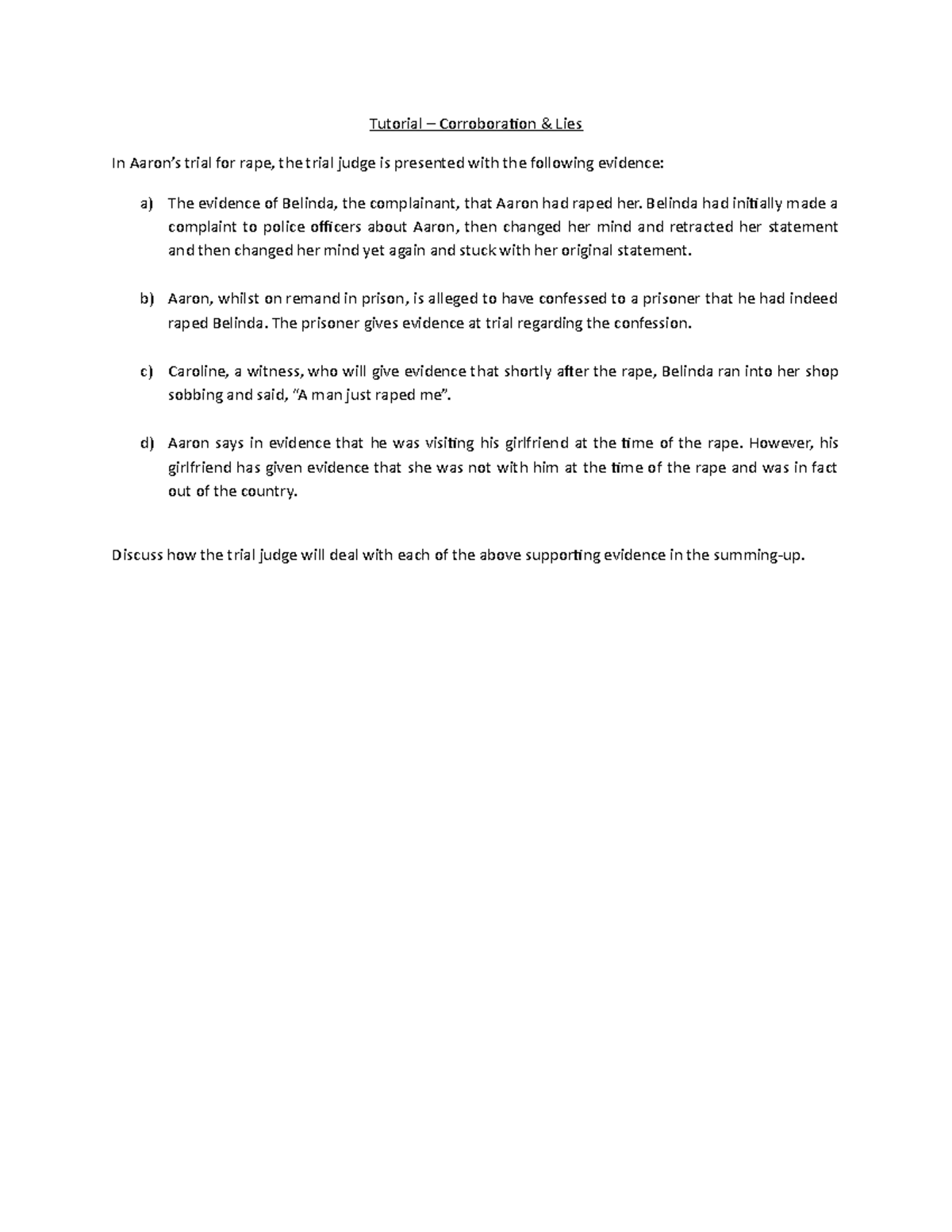 Tutorial - Corroboration Lies - Tutorial – Corroboration & Lies In ...