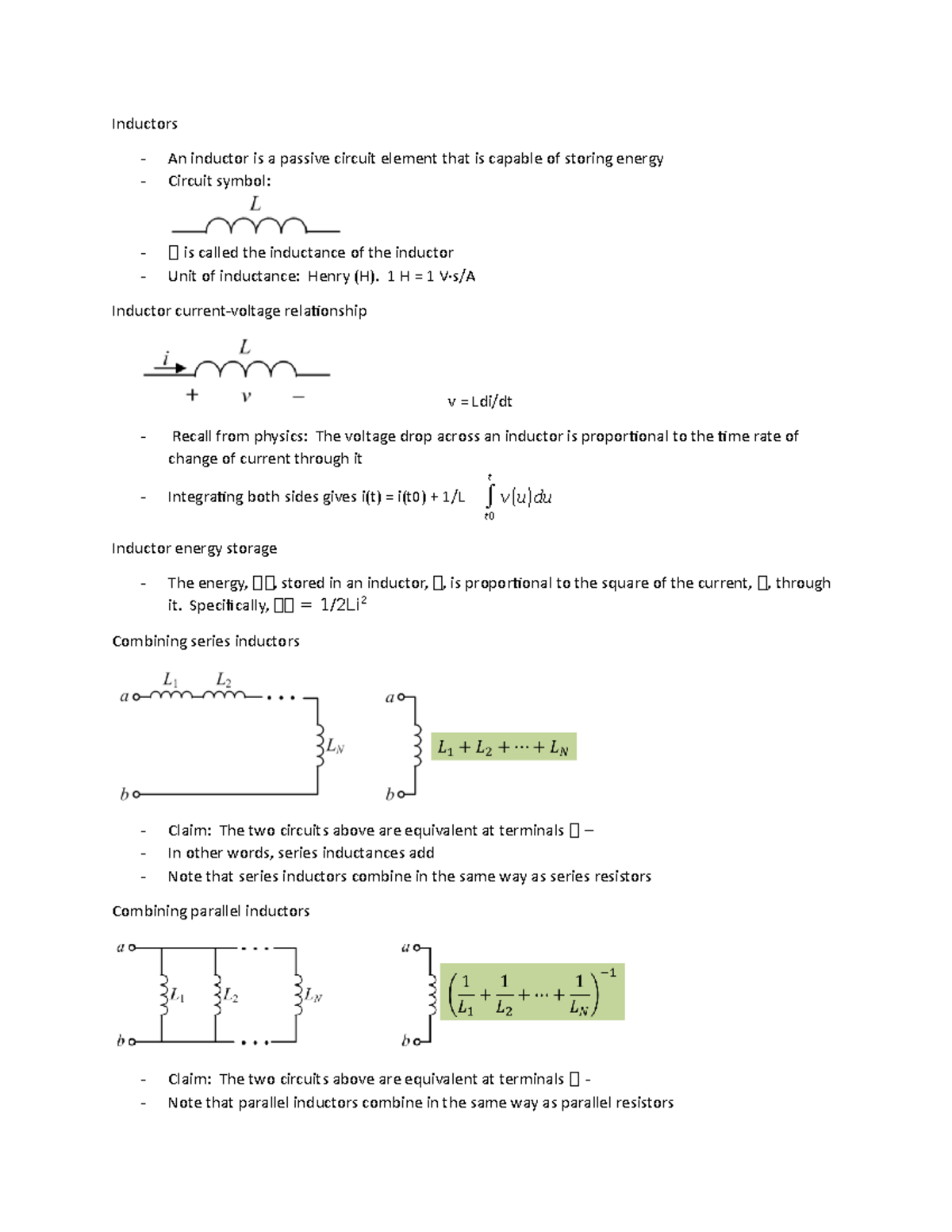 Lecture 16 Inductors Jeff Herdtner Inductors An inductor is a passive circuit element that