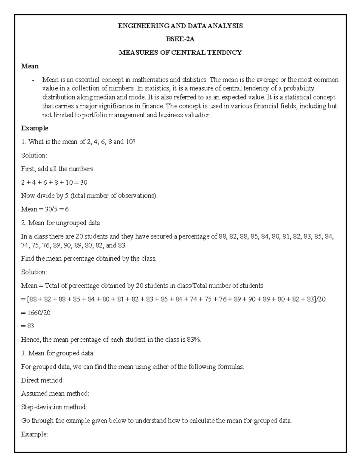 Engineering and data analysis shane wesley cardenas engineering and