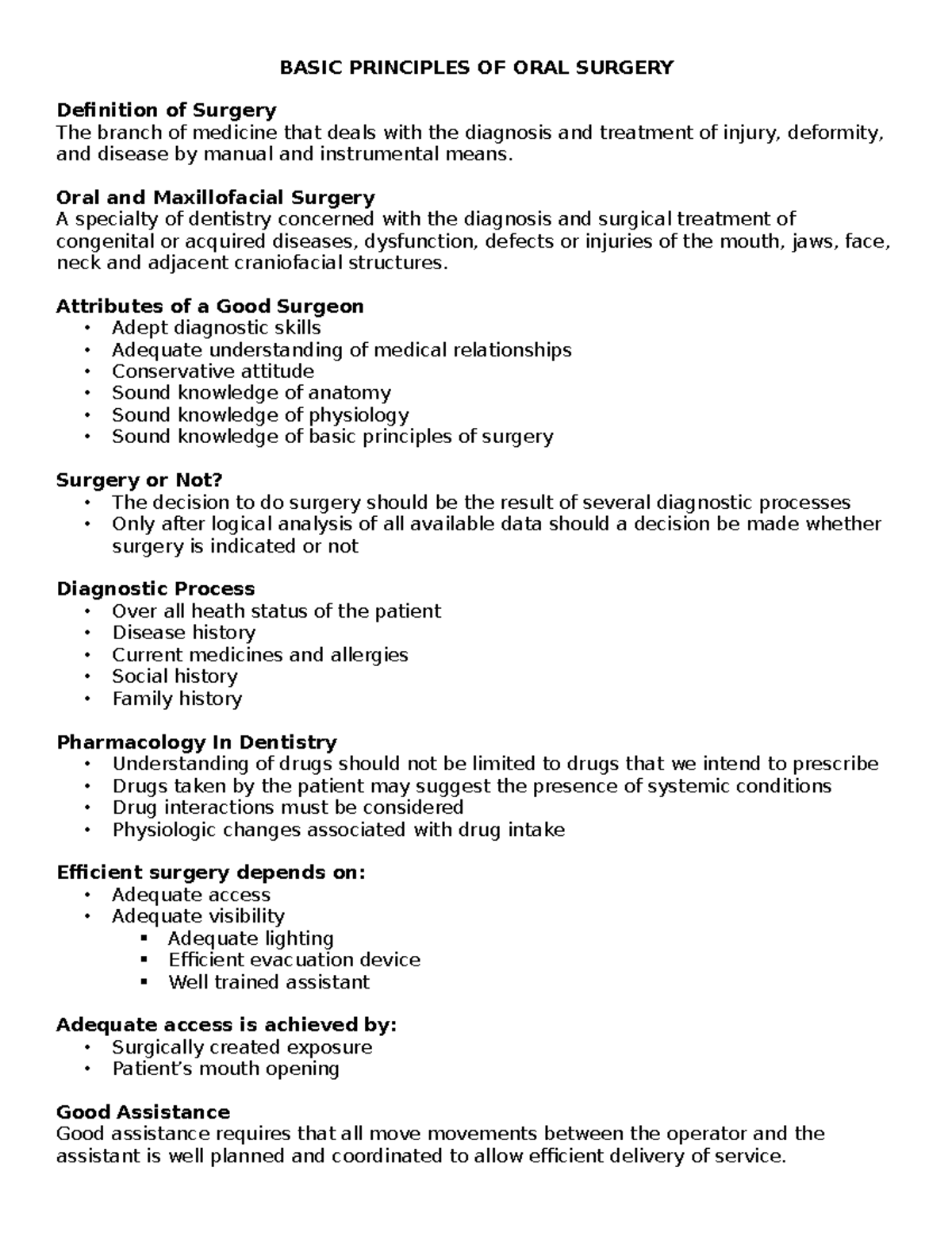 Basic Principles OF ORAL Surgery BASIC PRINCIPLES OF ORAL SURGERY