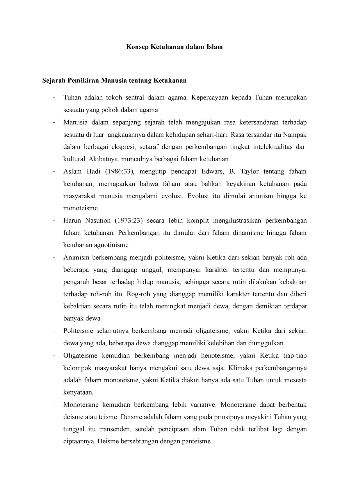 Konsep Ketuhanan Dalam Islam - Konsep Ketuhanan Dalam Islam Sejarah ...