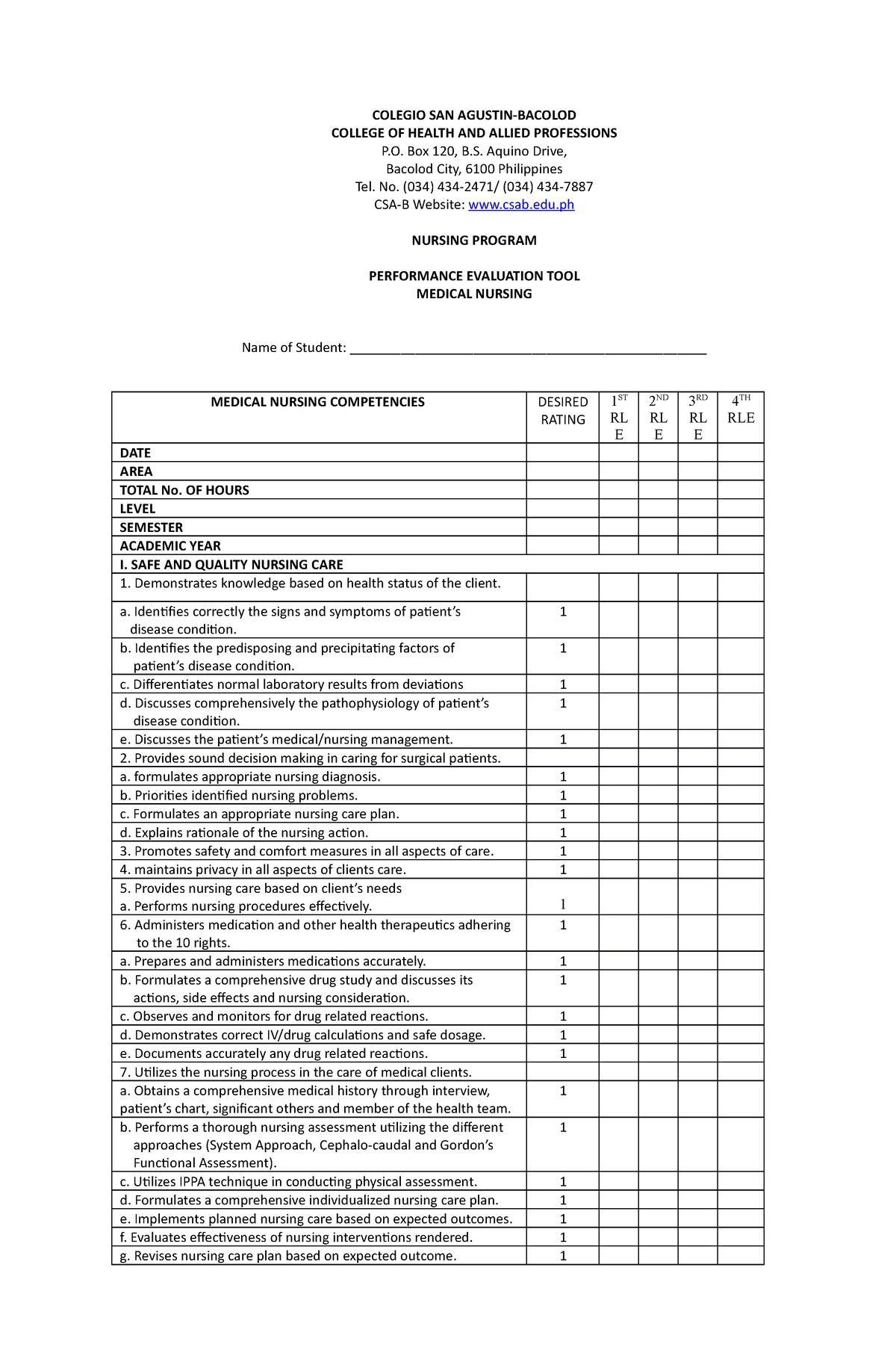 Medical - Revised - Notes - COLEGIO SAN AGUSTIN-BACOLOD COLLEGE OF ...