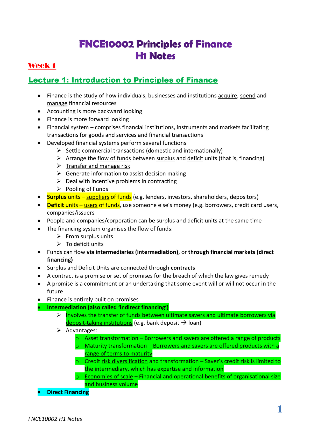 intro to financial accounting notes