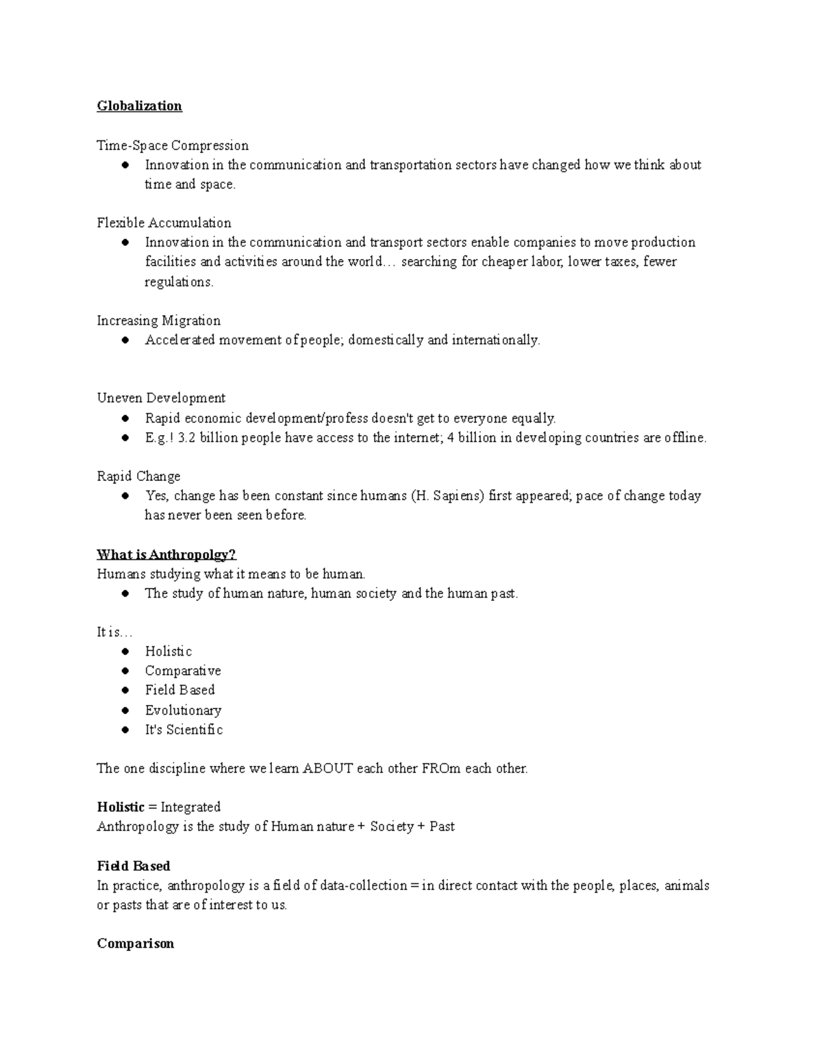 Globalization - Lecture notes Chapter 1 - Globalization Time-Space ...