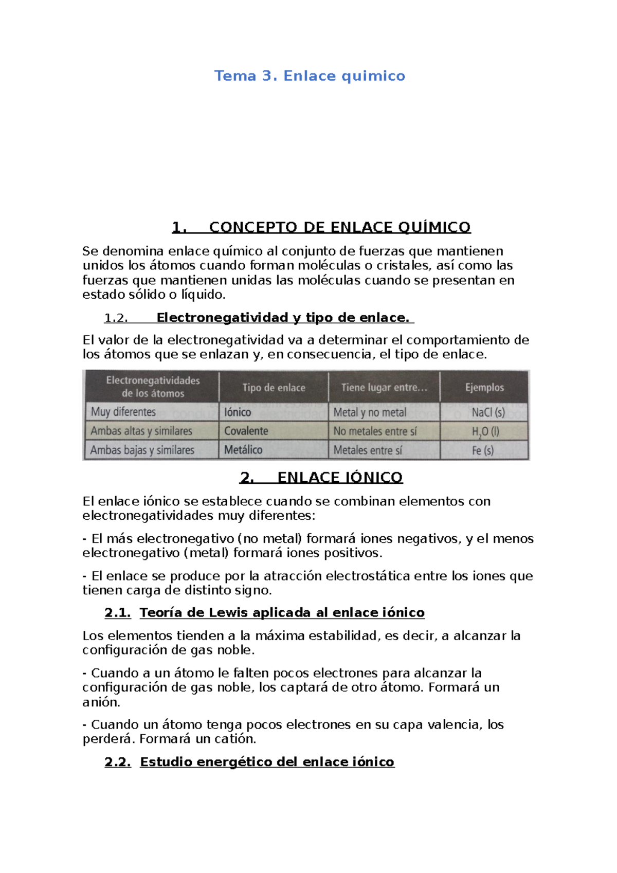 Química Enlaces Tema 3 Uajfbwkaice Isiucks Tema 3 Enlace Quimico 1 Concepto De Enlace 9127