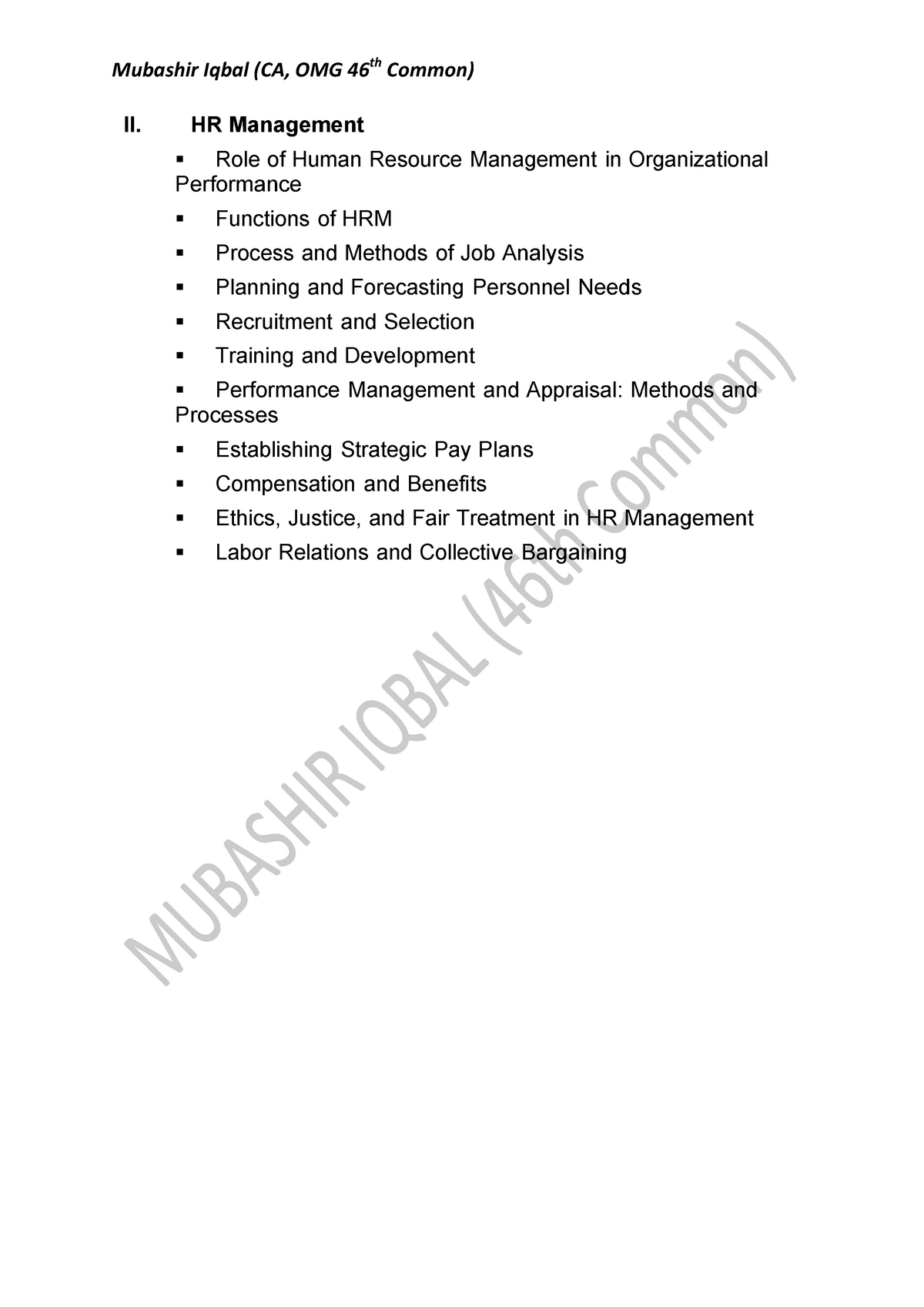 2. HR Management - HR Summary - II. HR Management Role Of Human ...