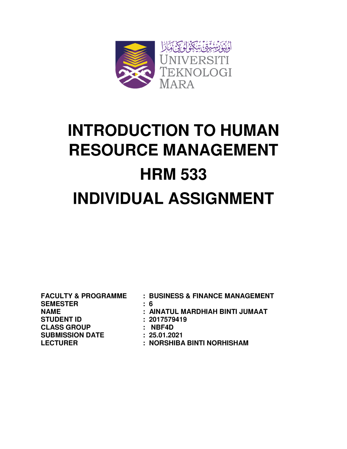 assignment hrm 533