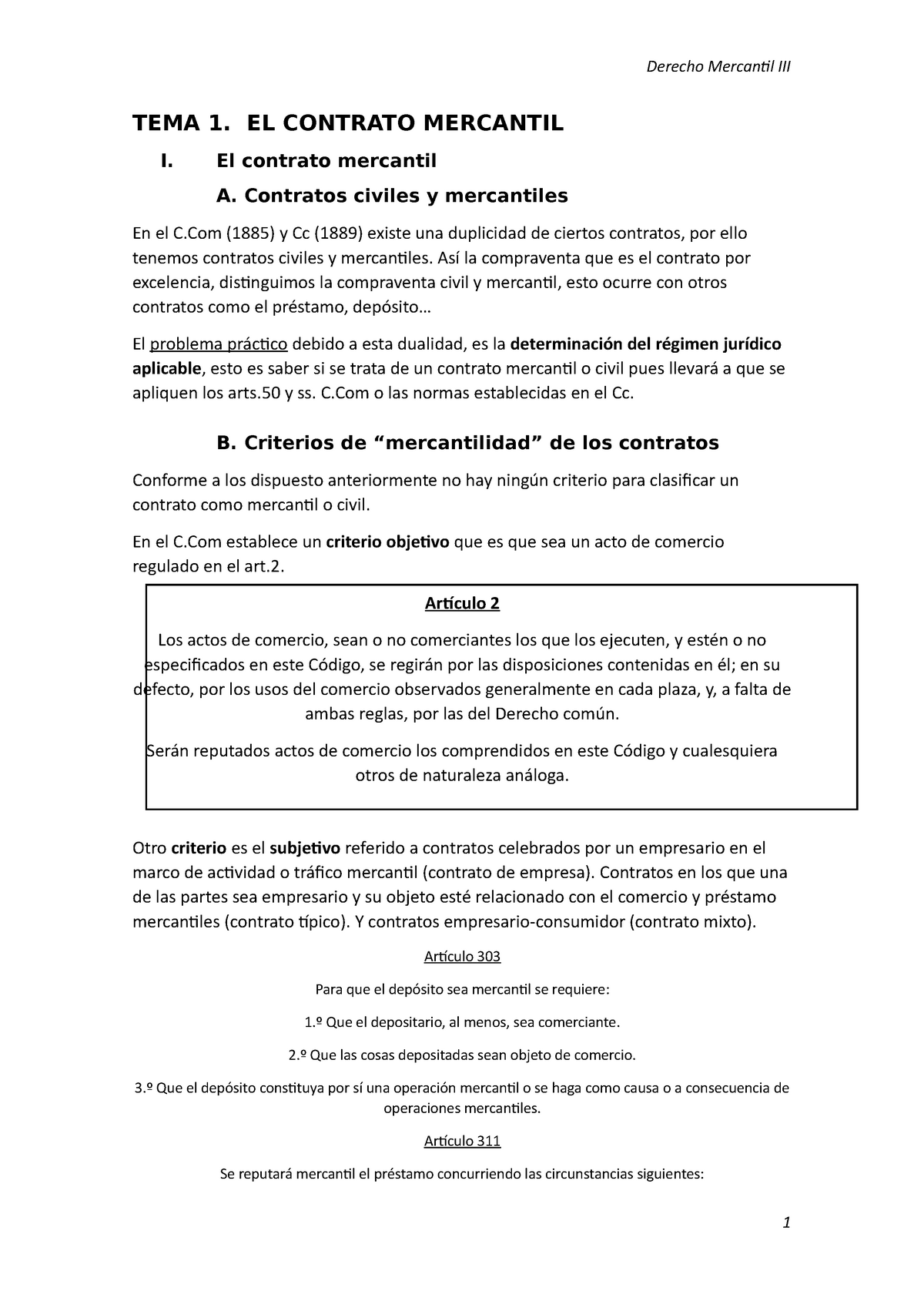 Tema 1 Mercantil Iii Apuntes 1 Tema 1 El Contrato Mercantil I El Contrato Mercantil A 6609