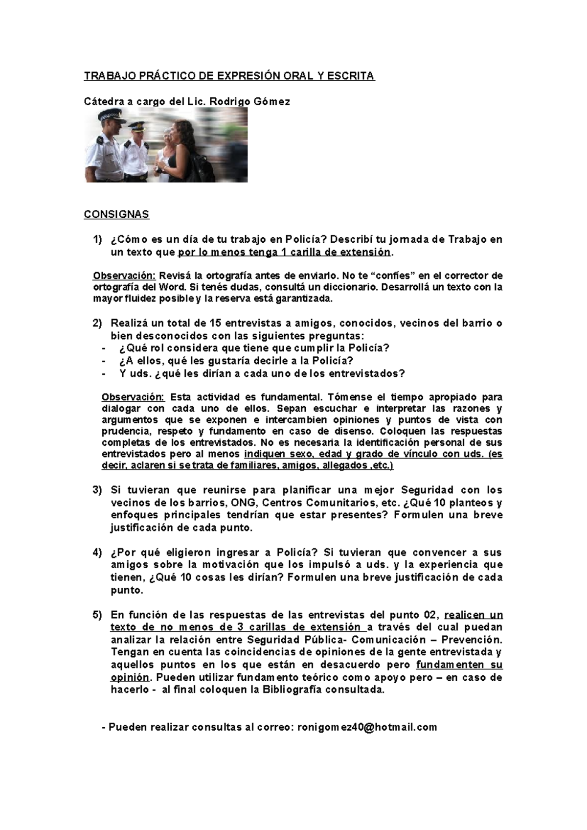 Trabajo practico de expresion oral y escrita - TRABAJO PRÁCTICO DE ...