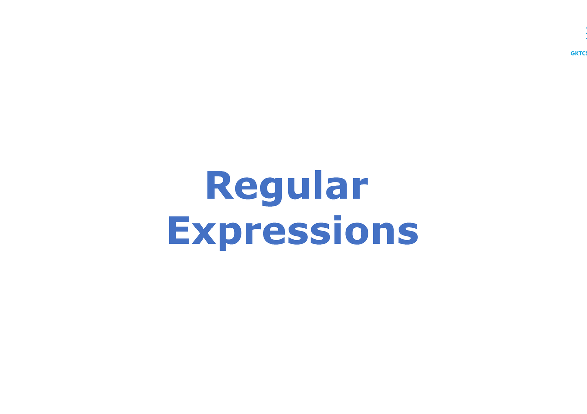 Regular-expression - regular expression- toc - - Studocu