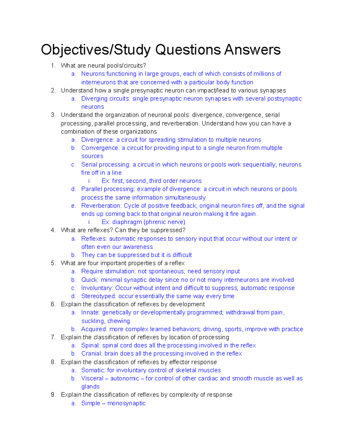 Lecture 14 Study Guide With Answers - Objectives/Study Questions ...