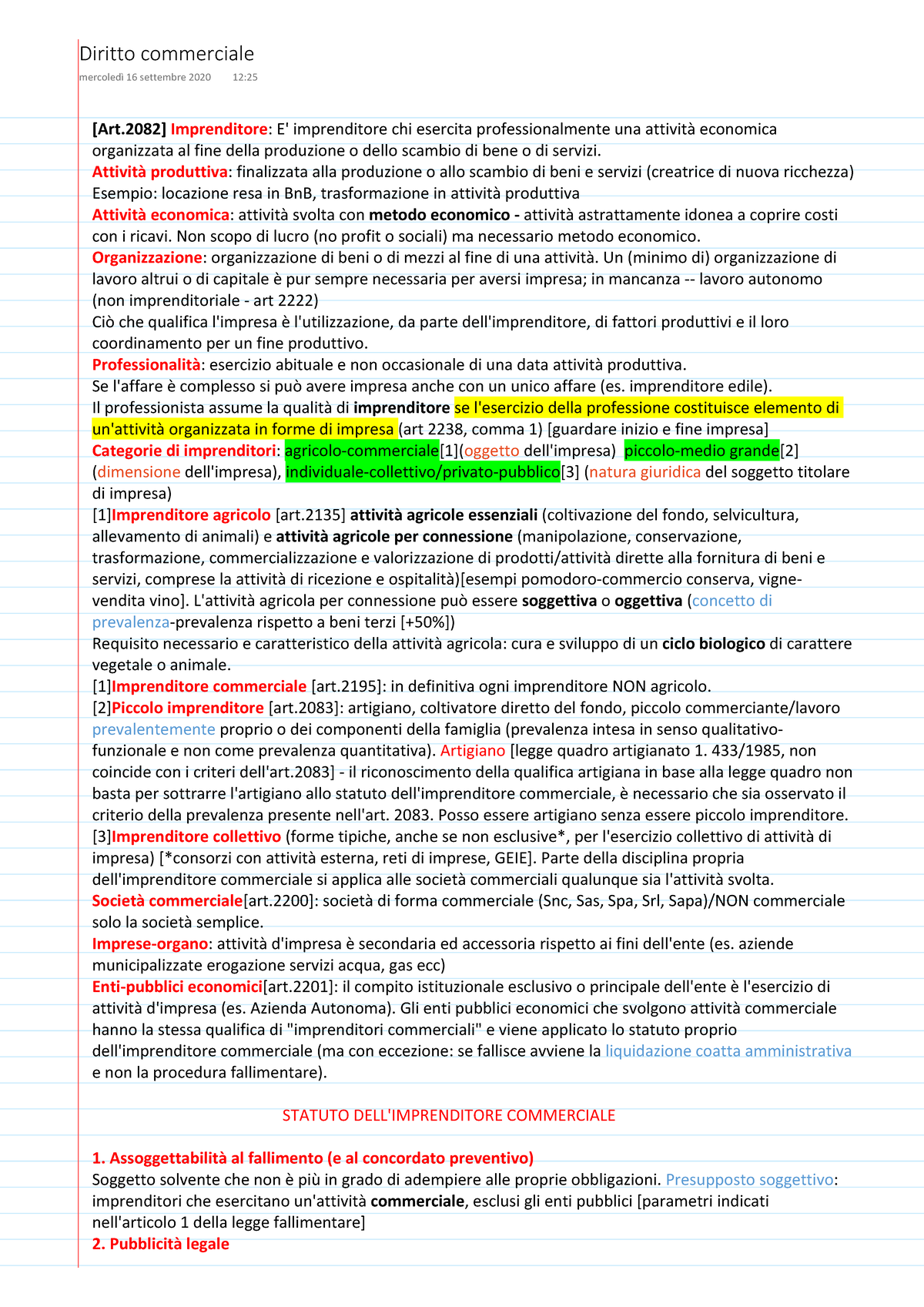 Diritto Commerciale 2020 Parte 1 - Warning: TT: Undefined Function: 32 ...