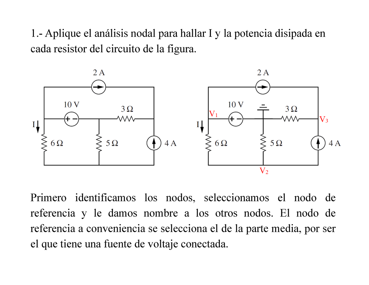 05 Tarea Análisis De Nodos Solucion Circuitos Electricos 1 Aplique El Análisis Nodal 8681