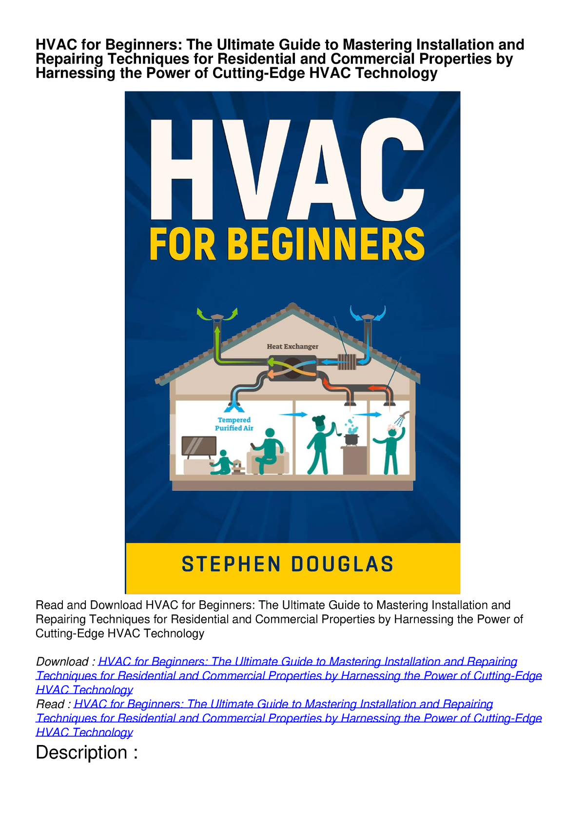 PDF BOOK HVAC For Beginners: The Ultimate Guide To Mastering ...