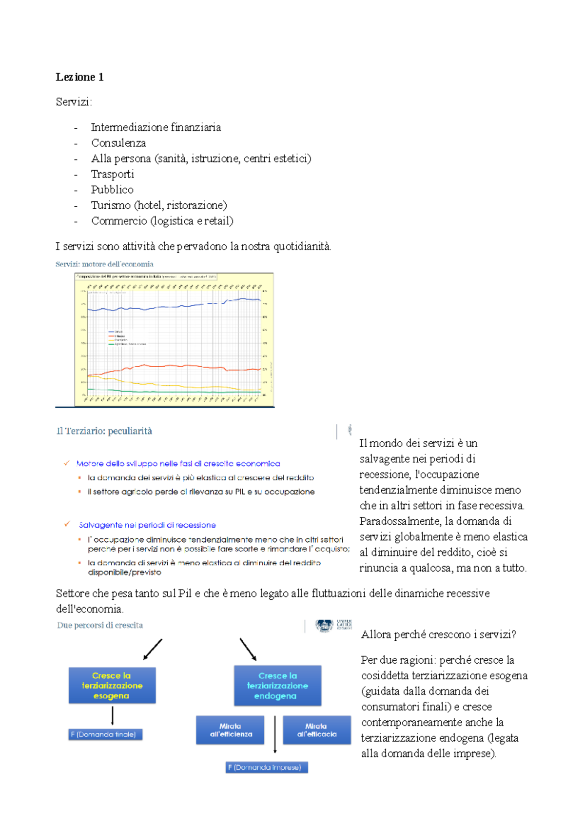 Lezione 1 - Lezione 1 Servizi: Intermediazione finanziaria Consulenza ...